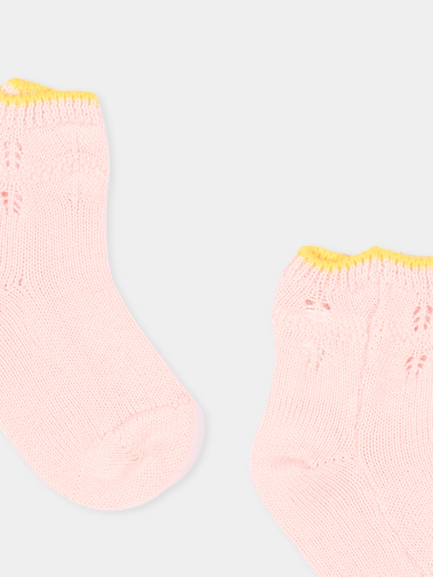 Calzini rosa per neonata con logo,Gensami,BOOT-ZIGRAY-CO BABY PINK