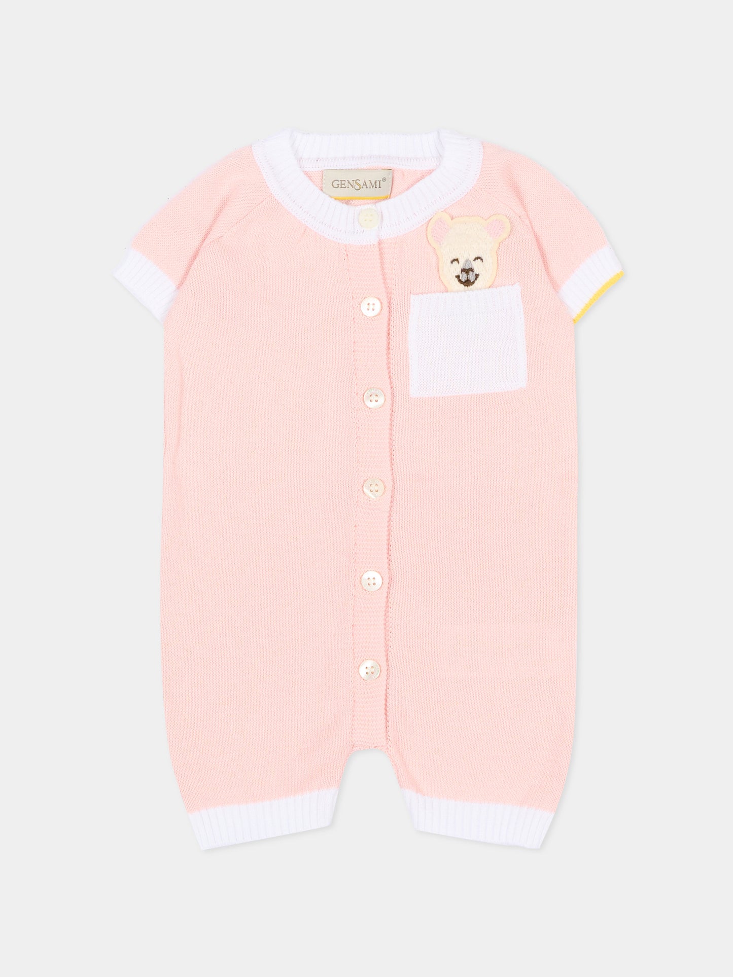 Pagliaccetto rosa per neonata con alpaca,Gensami,ROSHORT-ALPPOCKET-CO BABY PINK