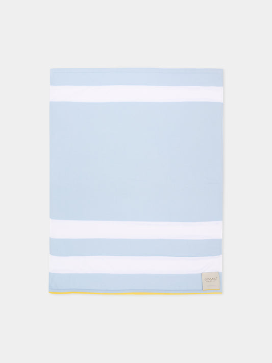 Coperta celeste a righe per neonato,Gensami,BLA-STRIPES-CO SKY BLUE