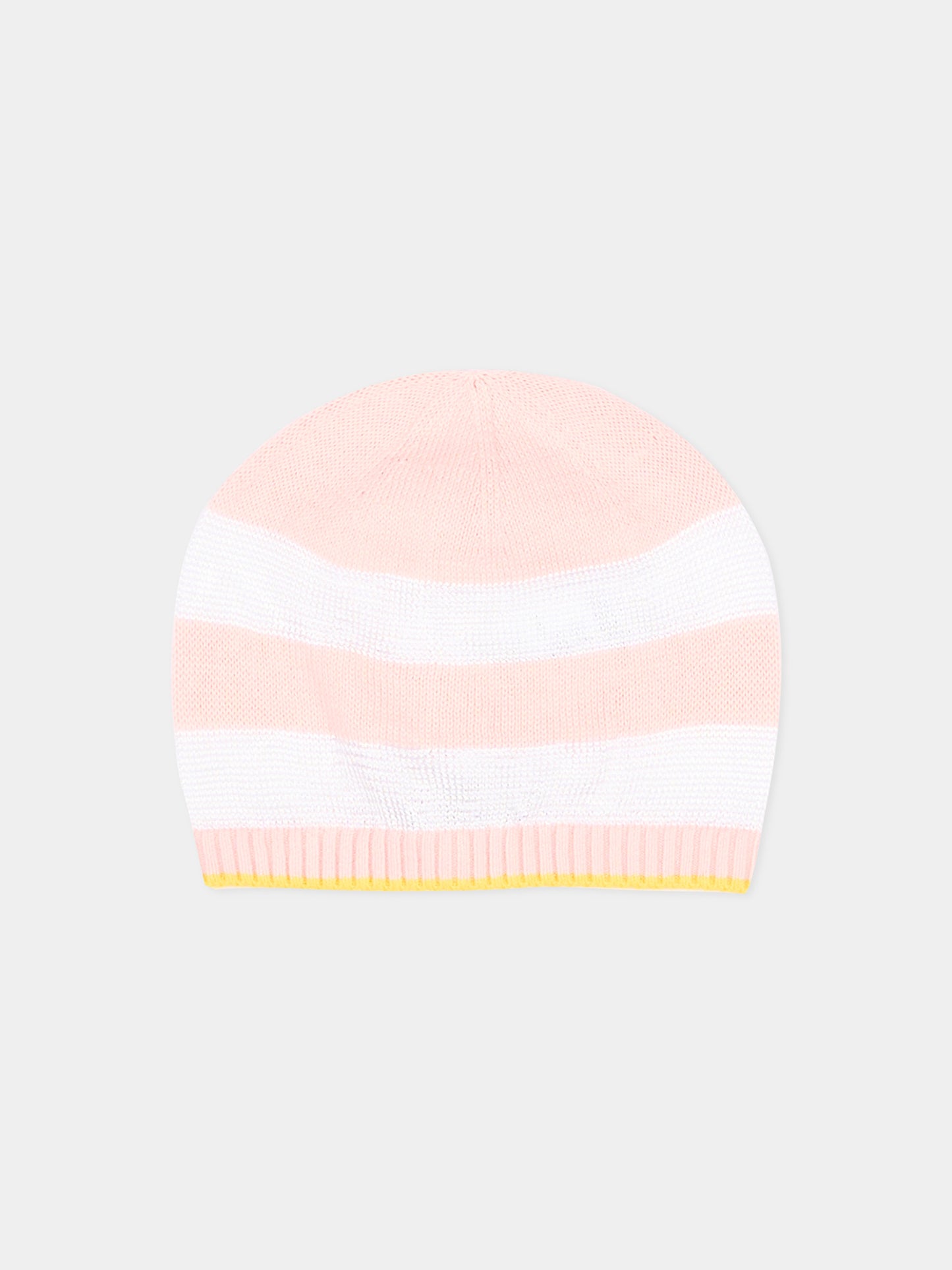 Cappello rosa a righe per neonata,Gensami,HAT-STRIPES-CO BABY PINK
