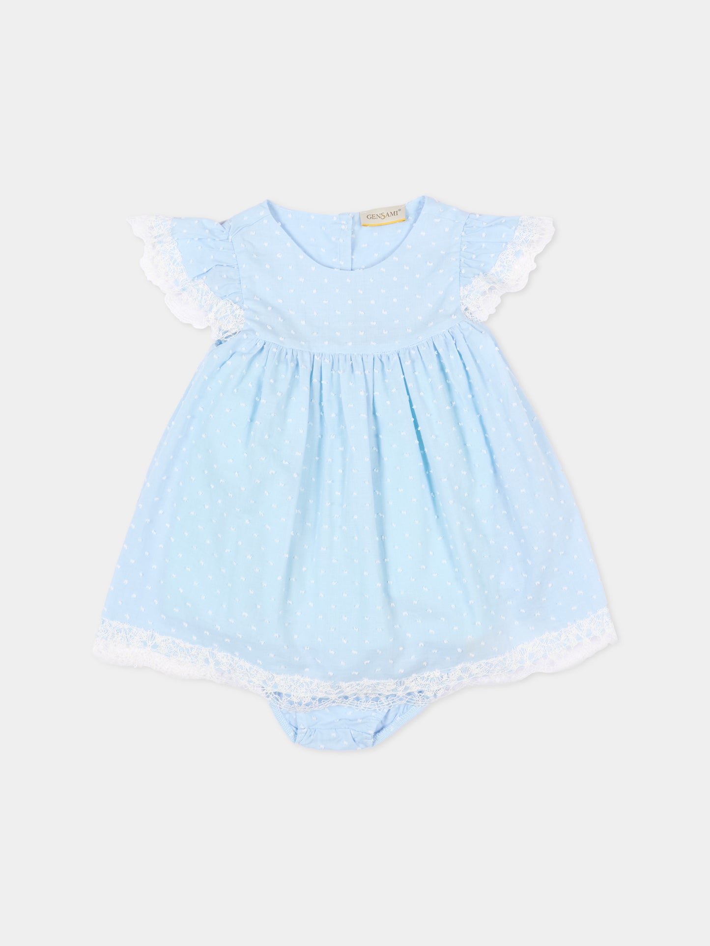 Completo azzurro per neonata con pizzo,Gensami,BL-PLUM-F-CO SKY BLUE