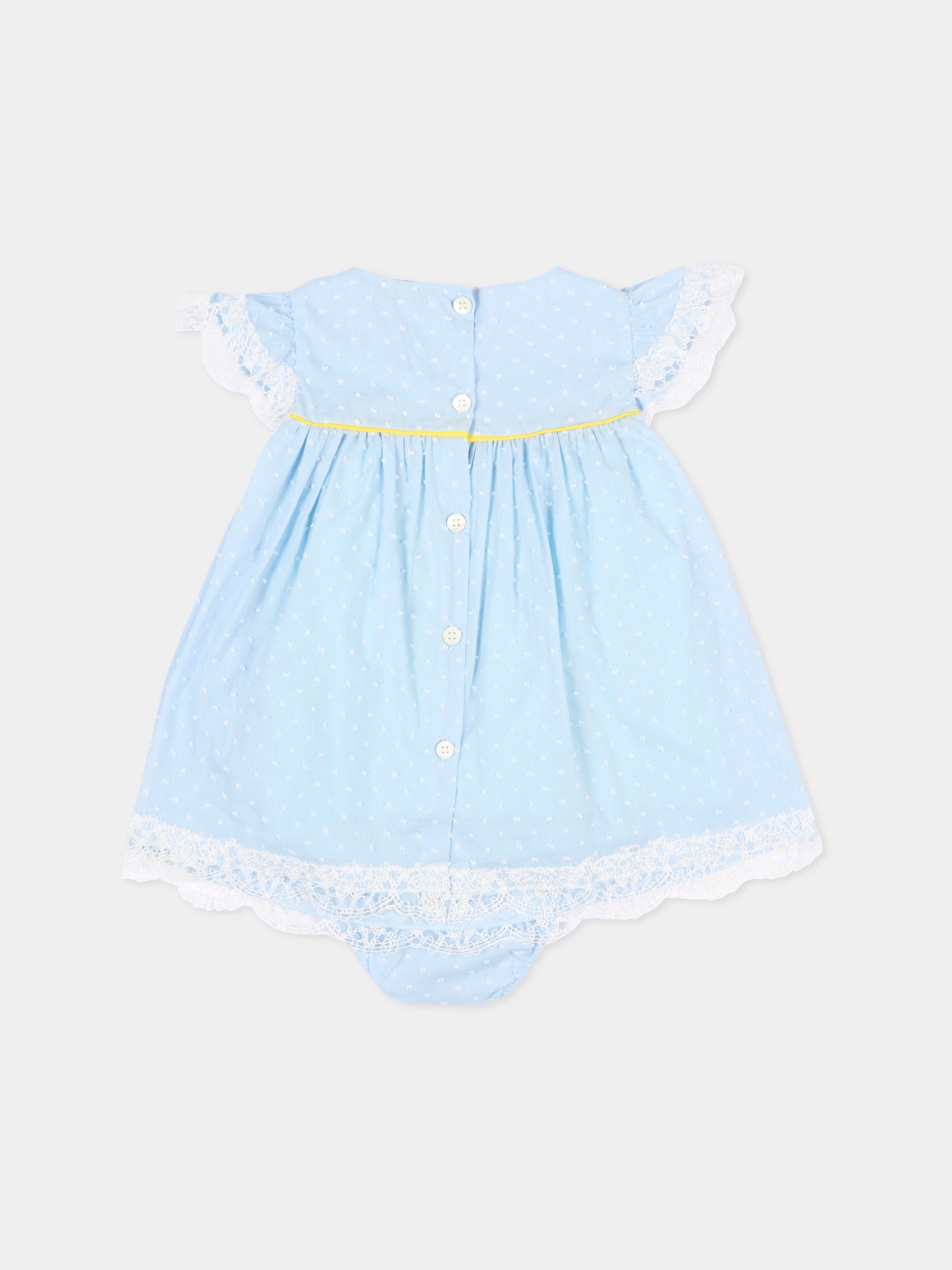 Completo azzurro per neonata con pizzo,Gensami,BL-PLUM-F-CO SKY BLUE
