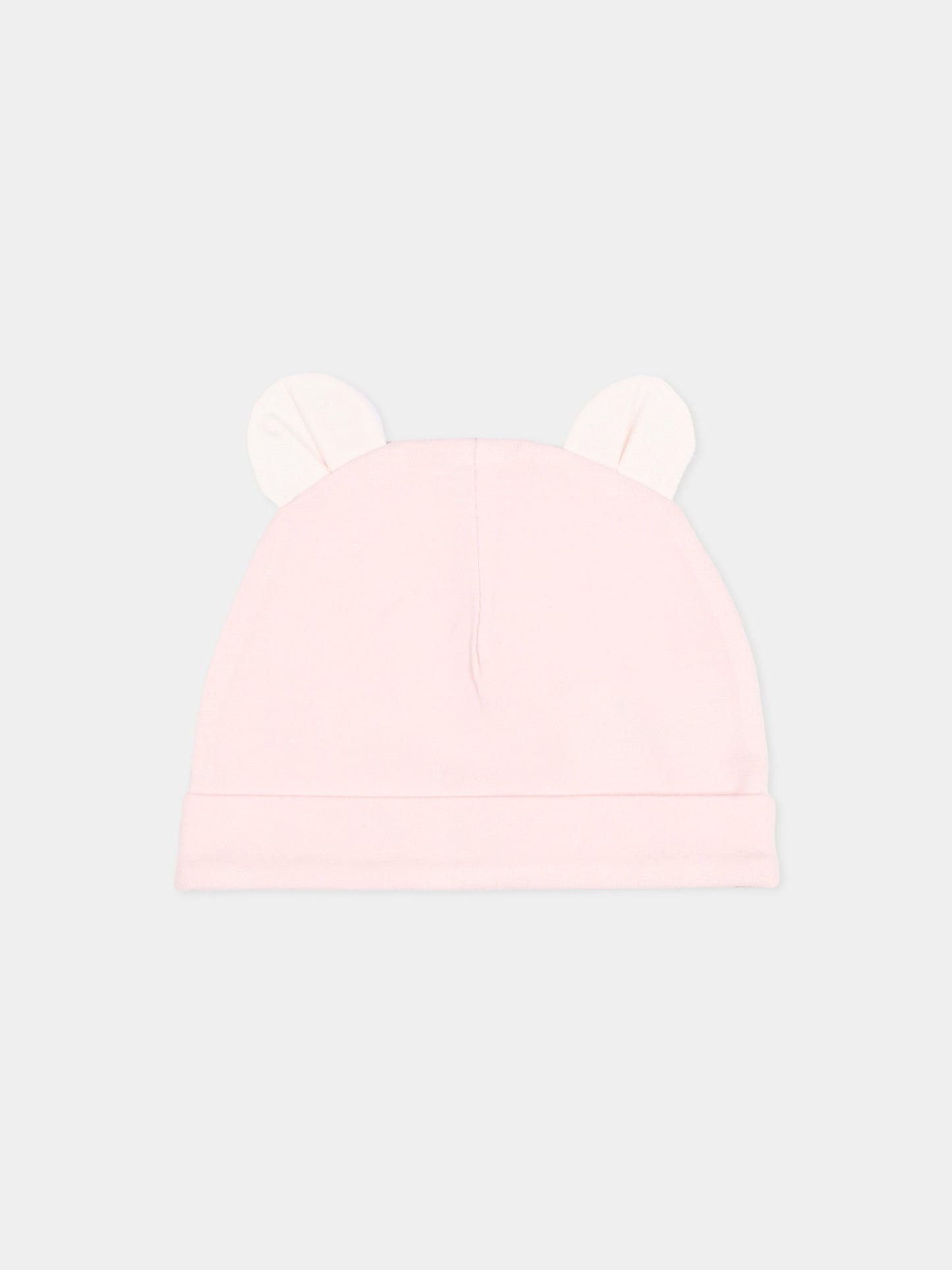 Cappellino rosa per neonata con orecchie,Gensami,LIGHTHAT-ALP-J LIGHT PINK