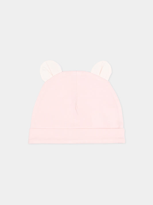 Cappellino rosa per neonata con orecchie,Gensami,LIGHTHAT-ALP-J LIGHT PINK