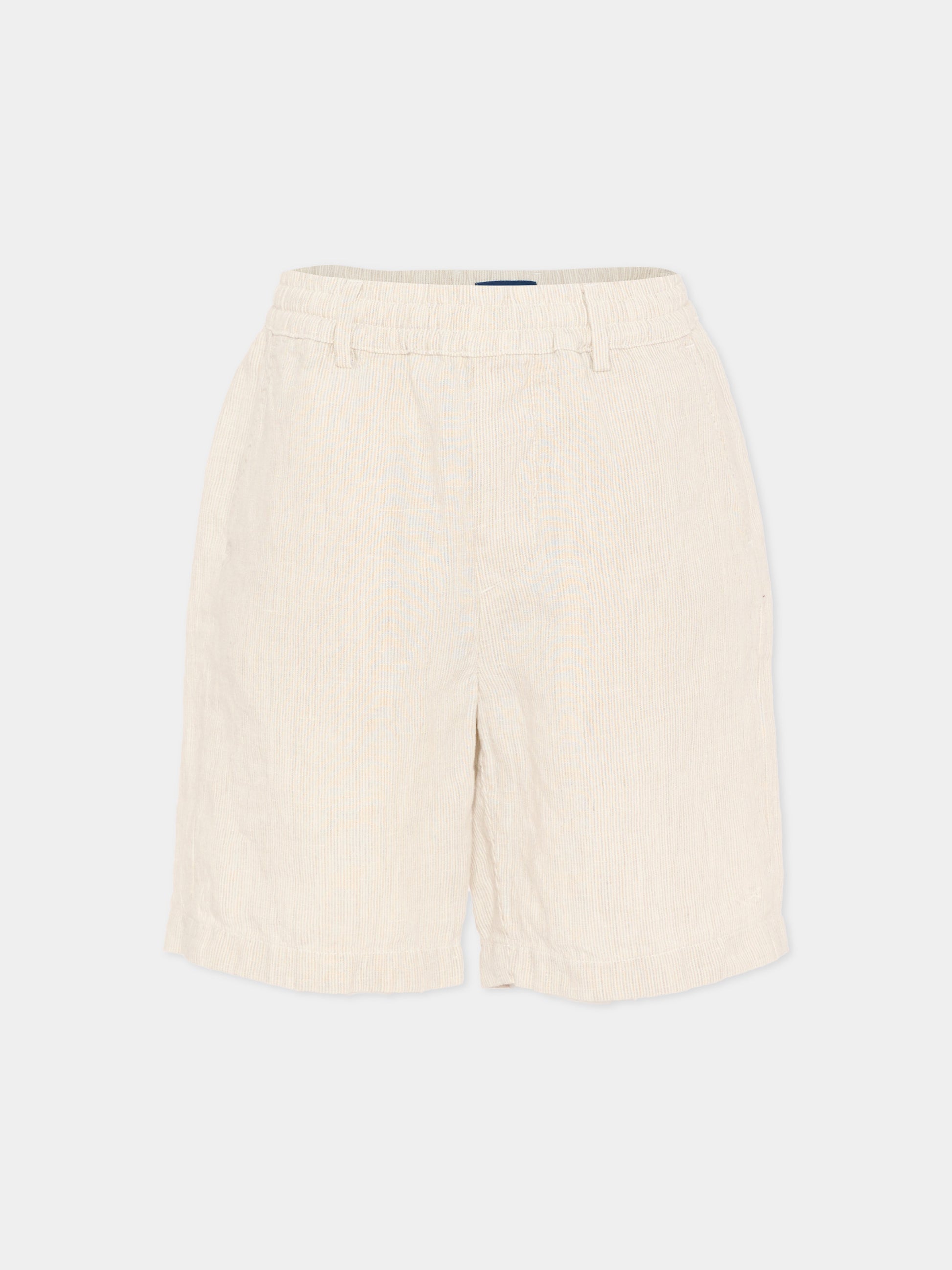 Shorts beige per bambino a righe,Paul & Shark Junior,WUQ000 LUE03 80224