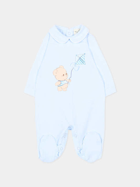 Tutina azzurra per neonato con orsetto,Nanán,E26010A