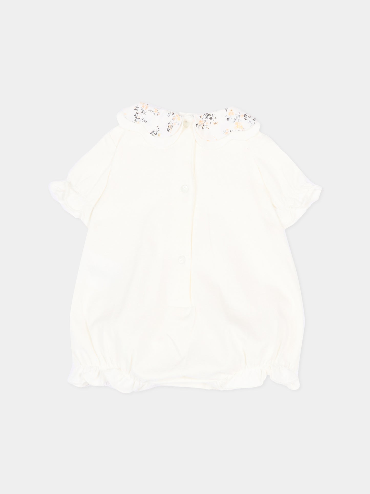 Pagliaccetto avorio per neonati con fiori,Nanán,E26410OW