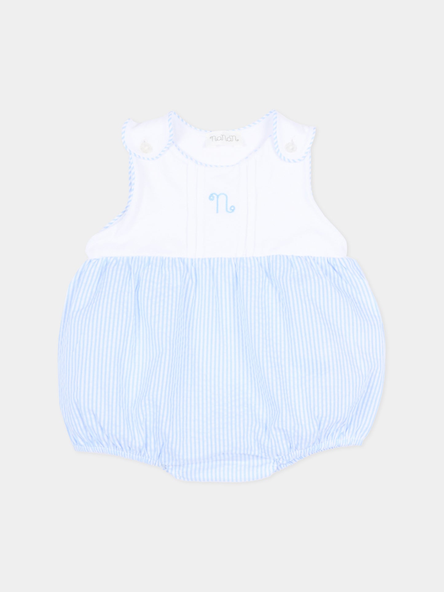 Pagliaccetto bianco per neonato a righe,Nanán,E26129B