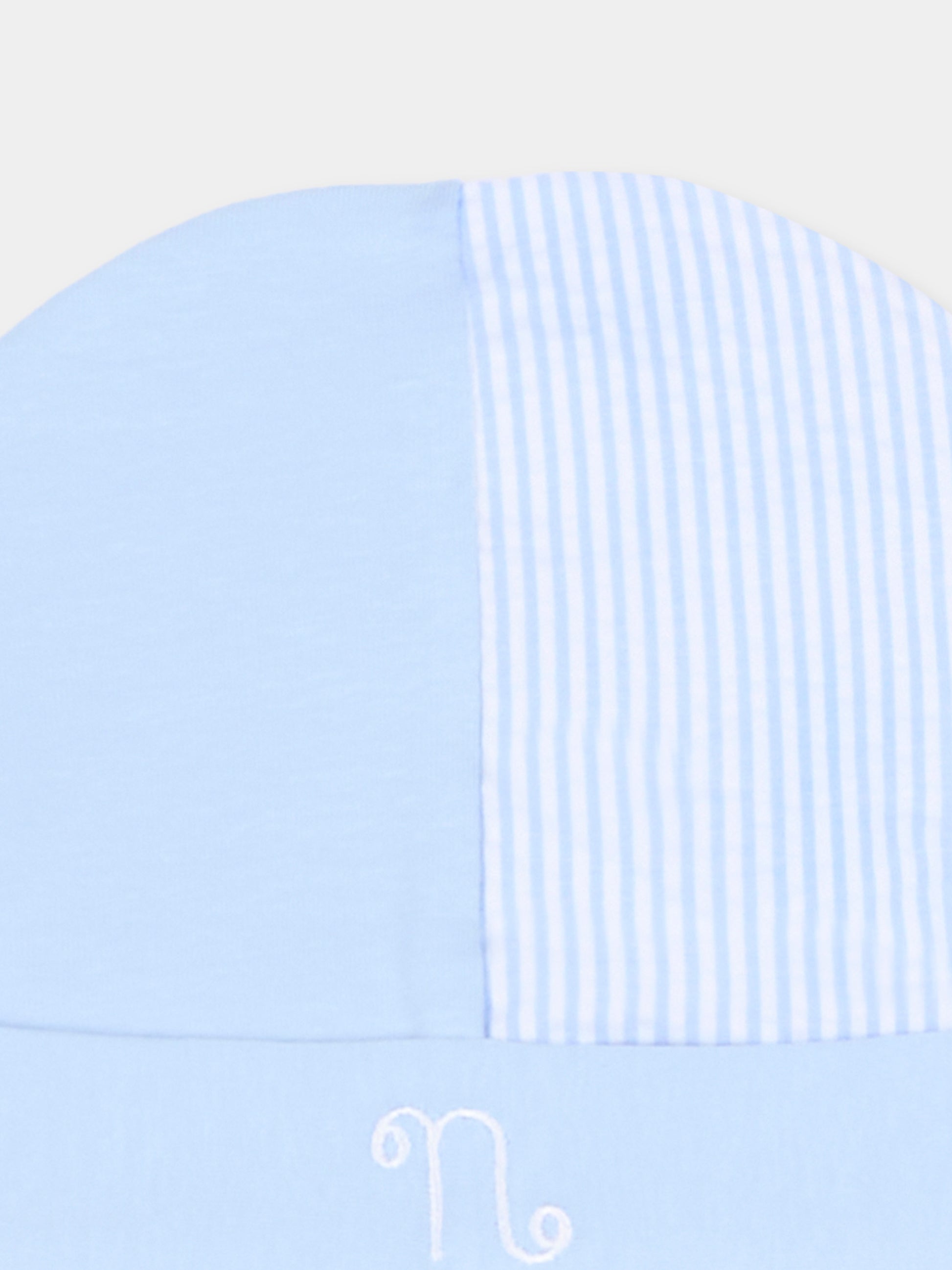 Cappello azzurro per neonato a righe,Nanán,E26131A