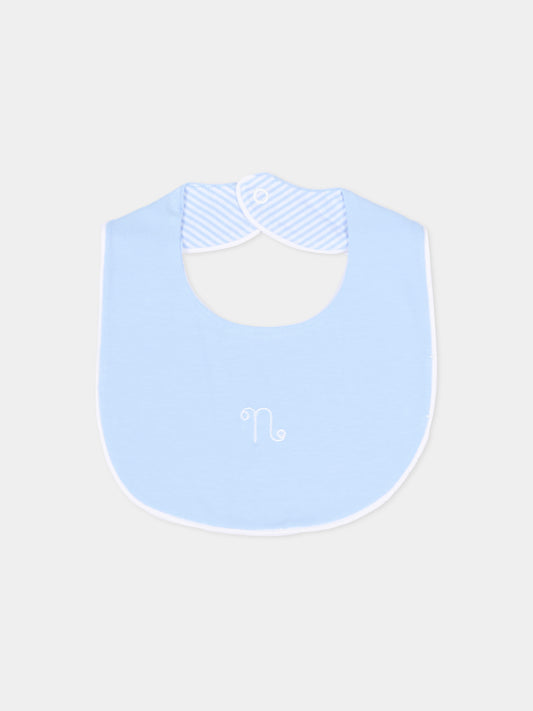 Bavaglino azzurro per neonato con logo,Nanán,E26130A