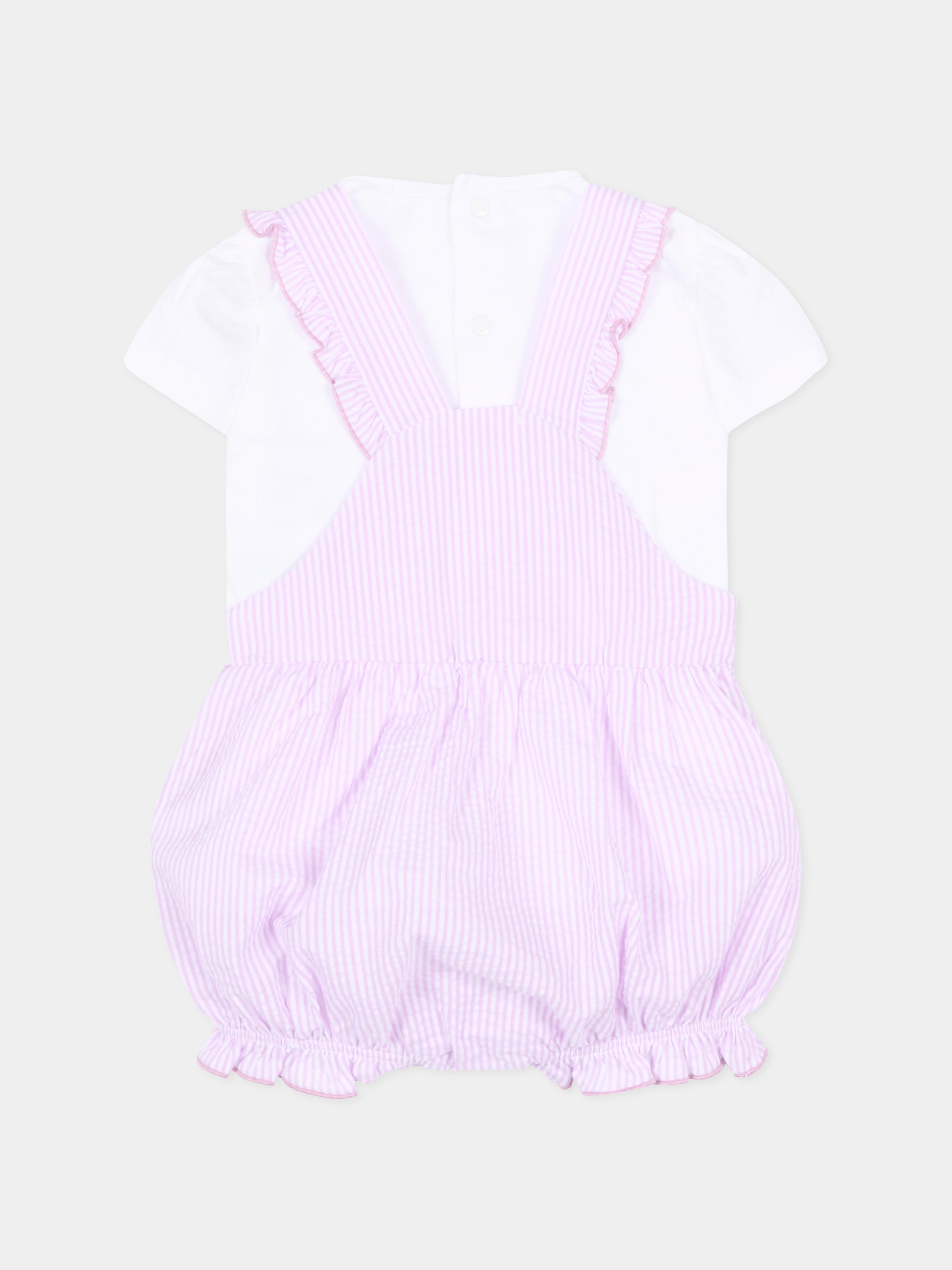 Pagliaccetto lilla a righe per neonata,Nanán,E26479L