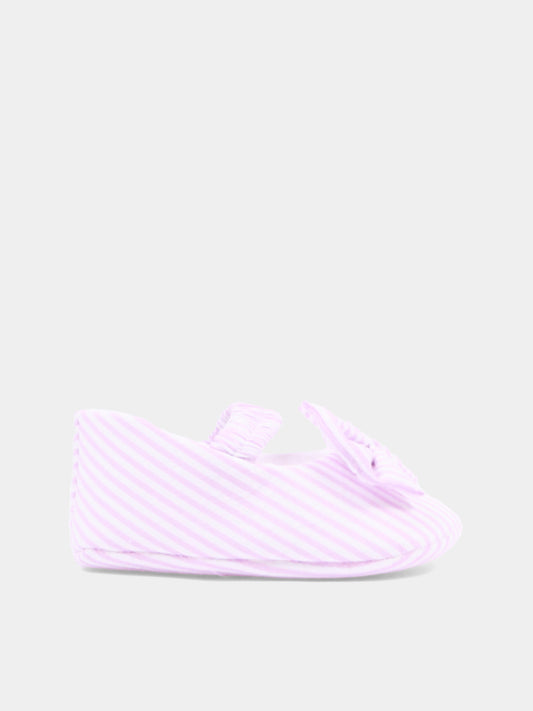 Ballerine lilla per neonata a righe,Nanán,E26488L