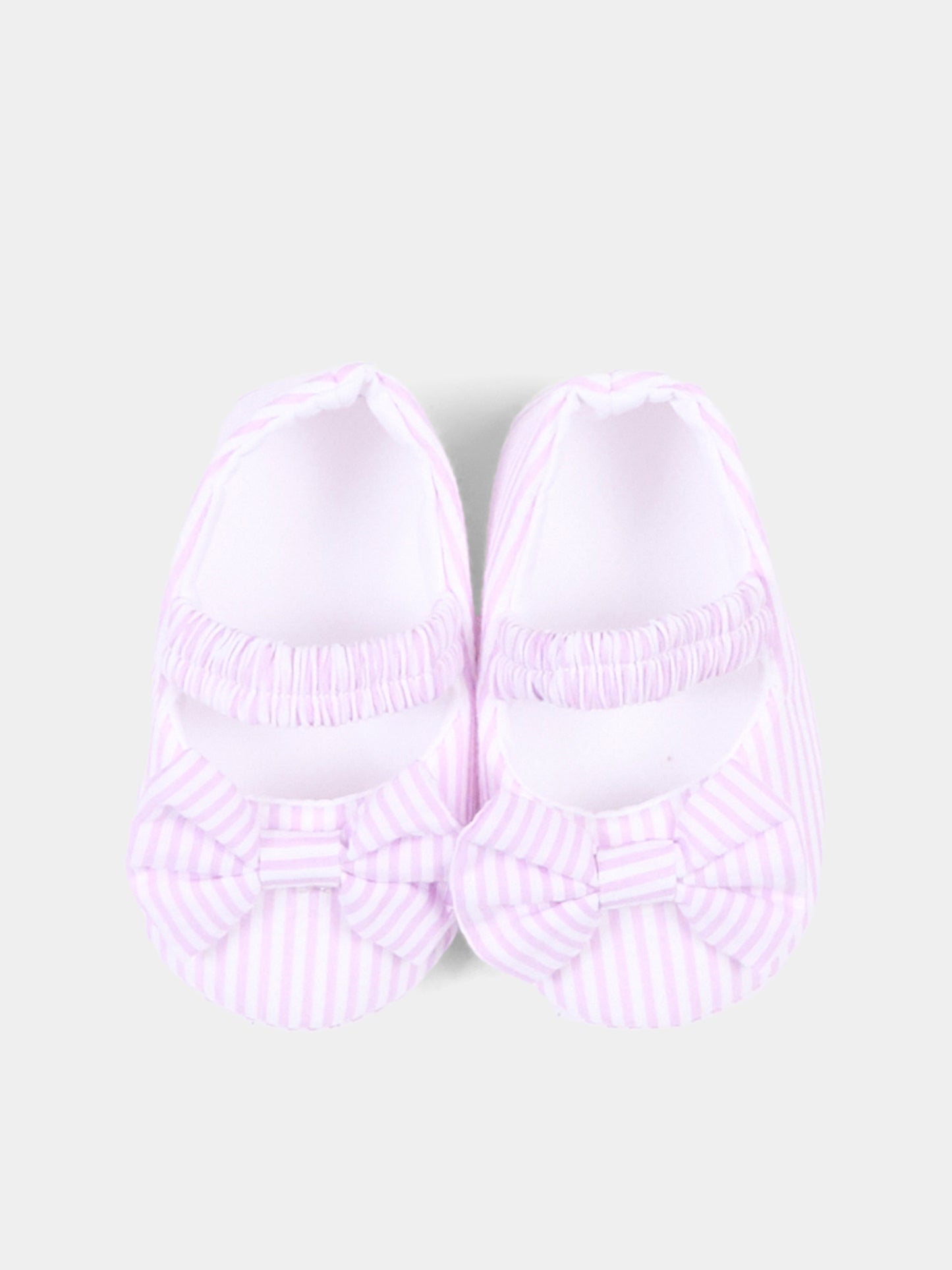 Ballerine lilla per neonata a righe,Nanán,E26488L