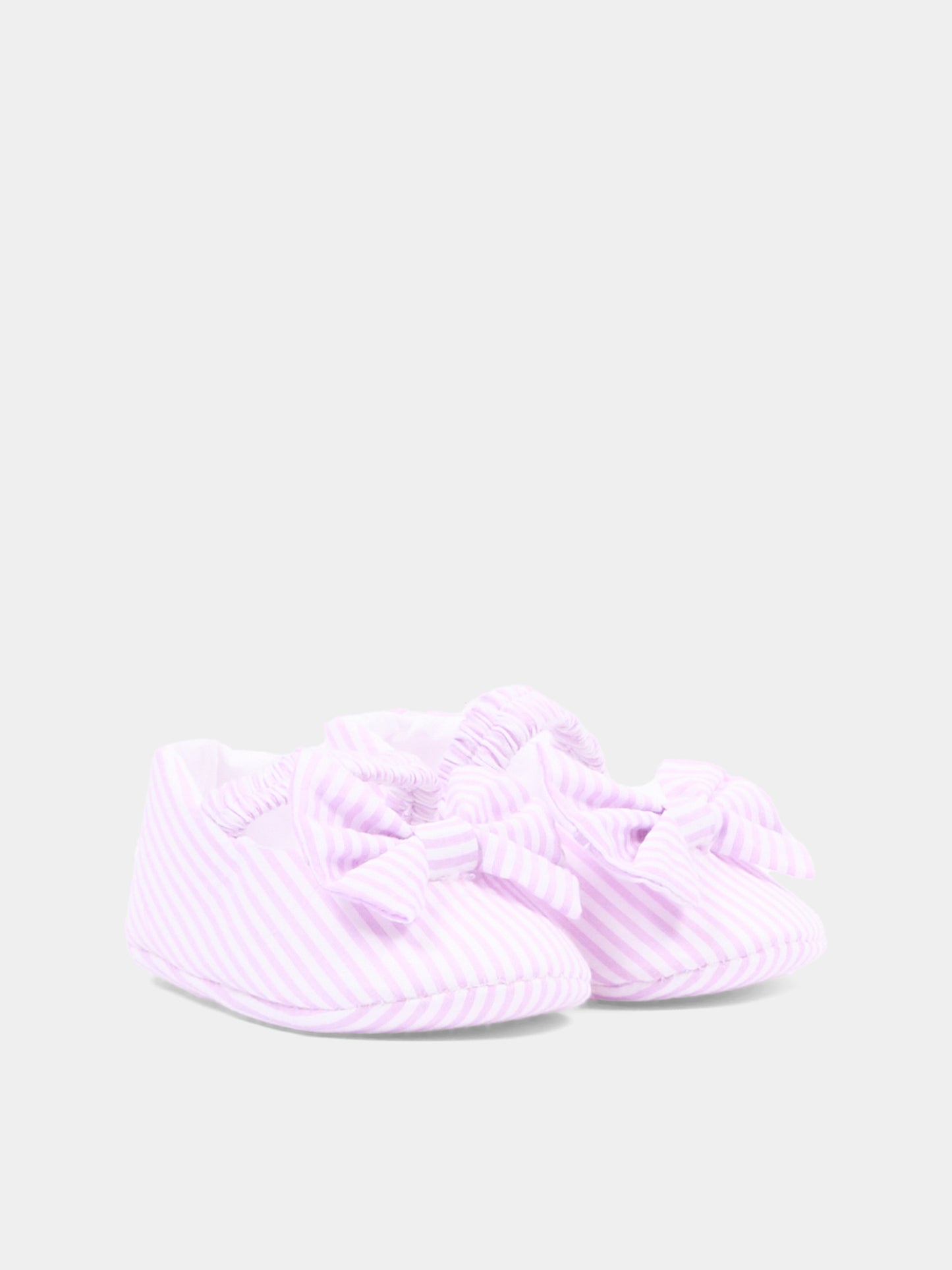 Ballerine lilla per neonata a righe,Nanán,E26488L