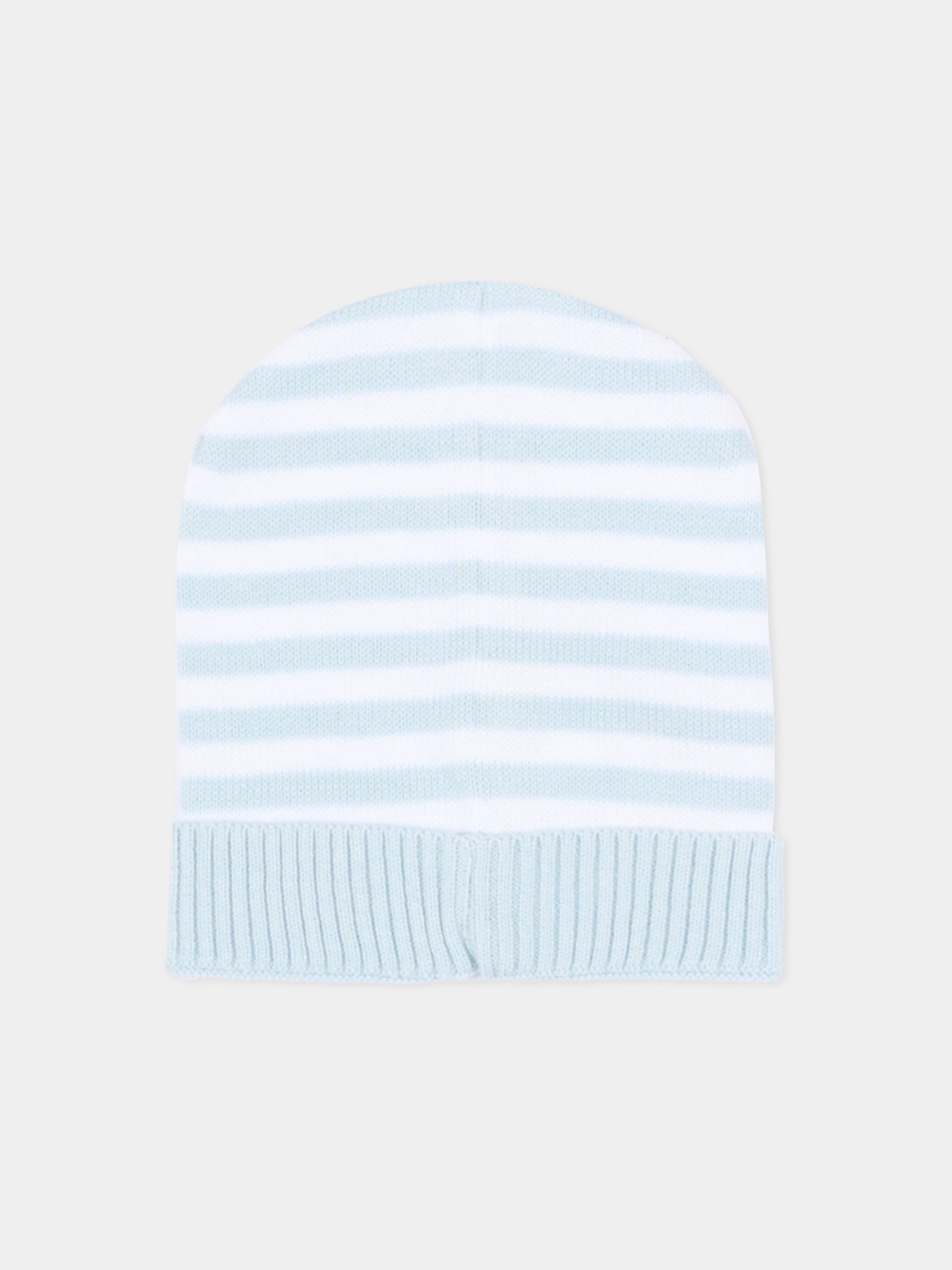Cappello azzurro a righe per neonato,Nanán,E26006A
