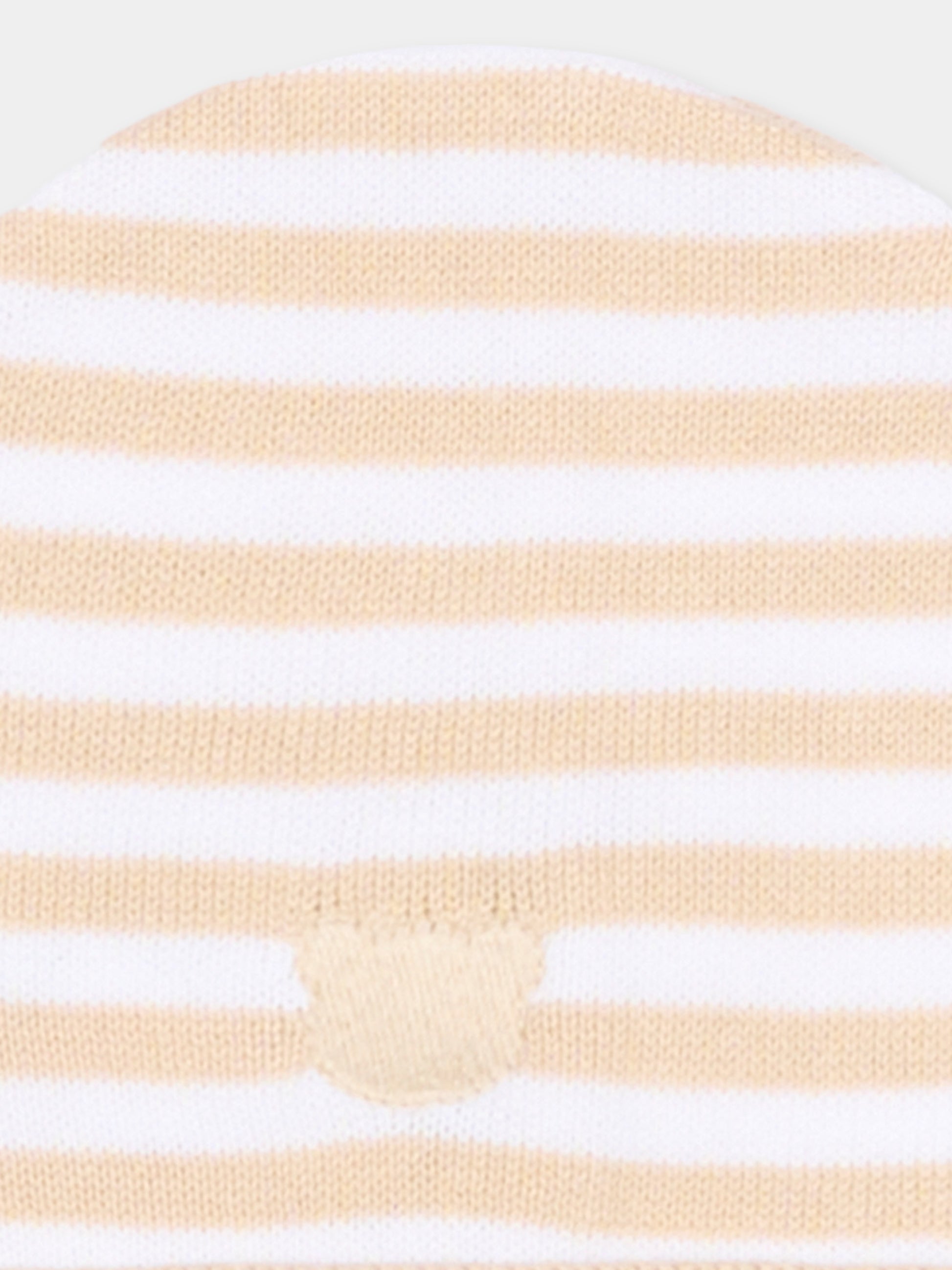 Cappello beige a righe per neonati,Nanán,E26006BE