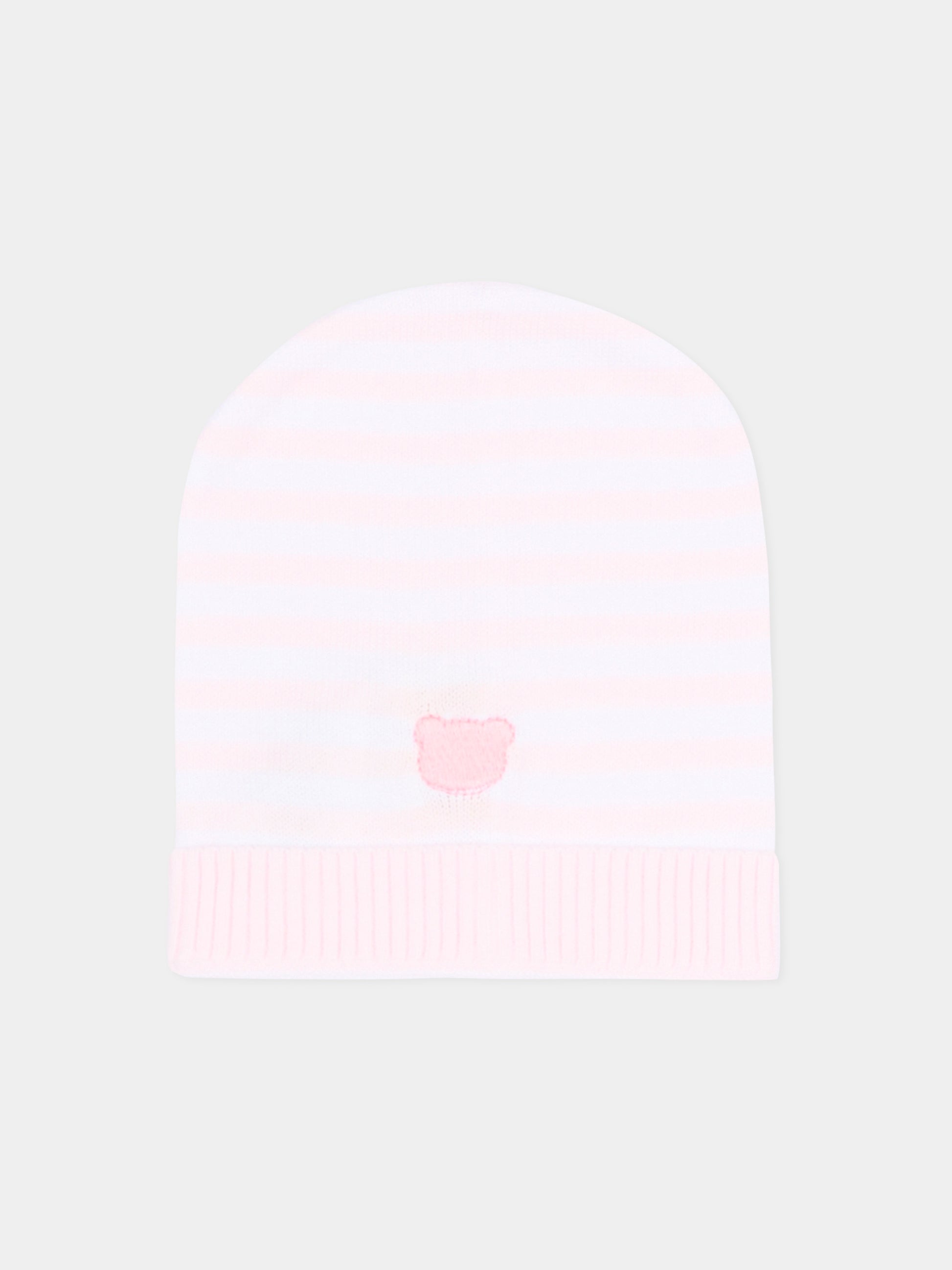 Cappello rosa a righe per neonata,Nanán,E26006R