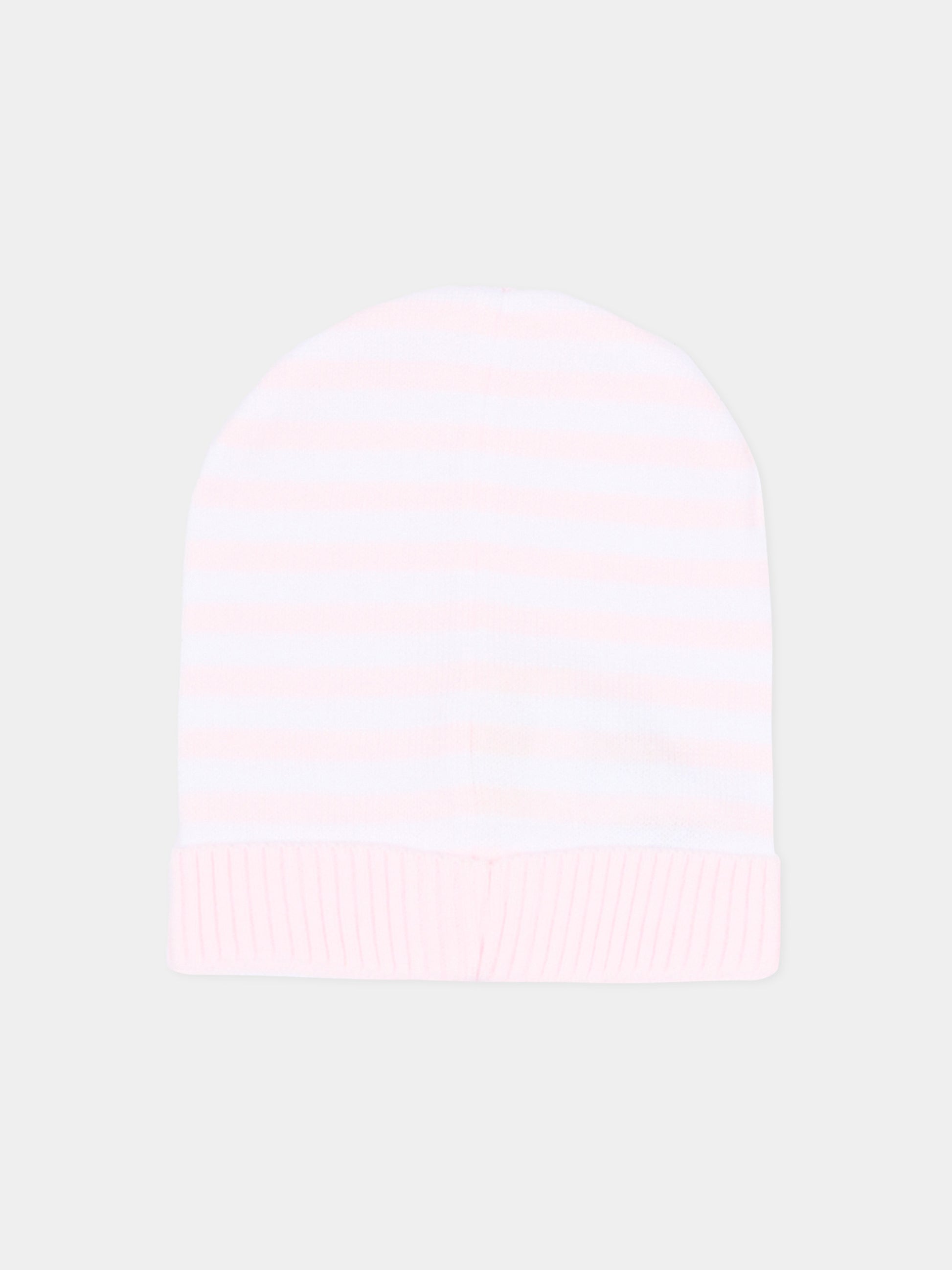 Cappello rosa a righe per neonata,Nanán,E26006R
