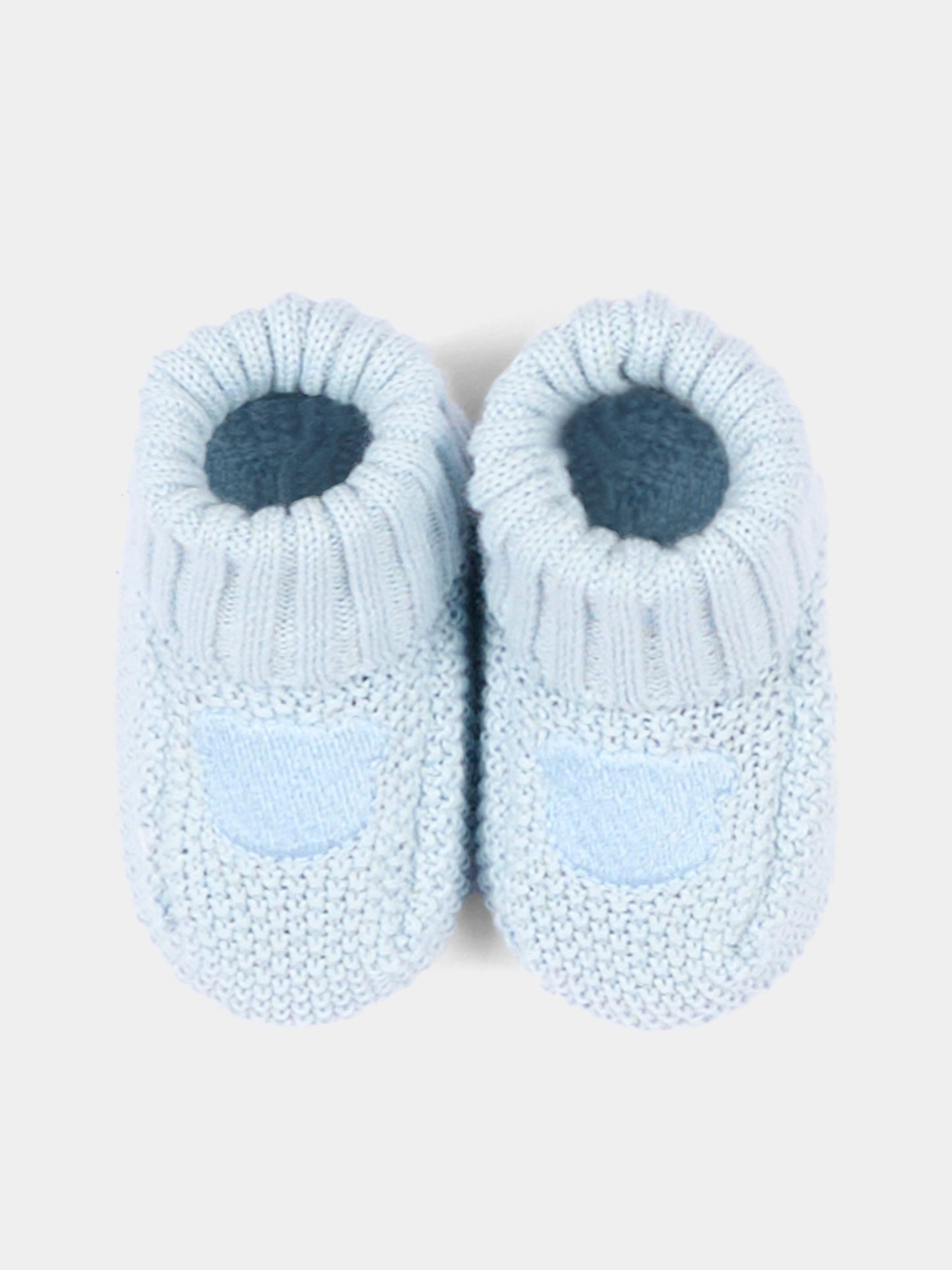 Babbucce azzurre per neonato in maglia,Nanán,E26007A