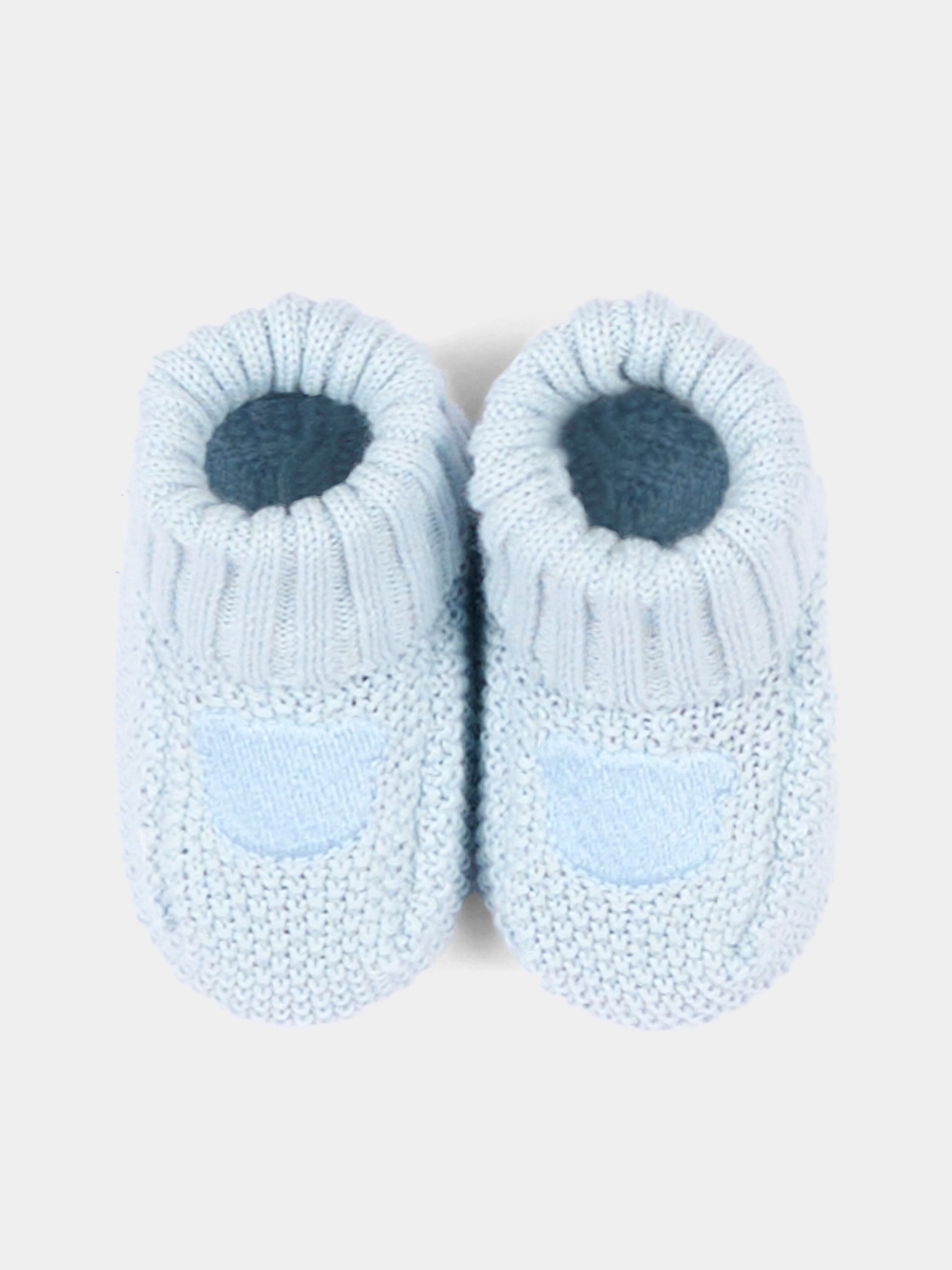 Babbucce azzurre per neonato in maglia,Nanán,E26007A