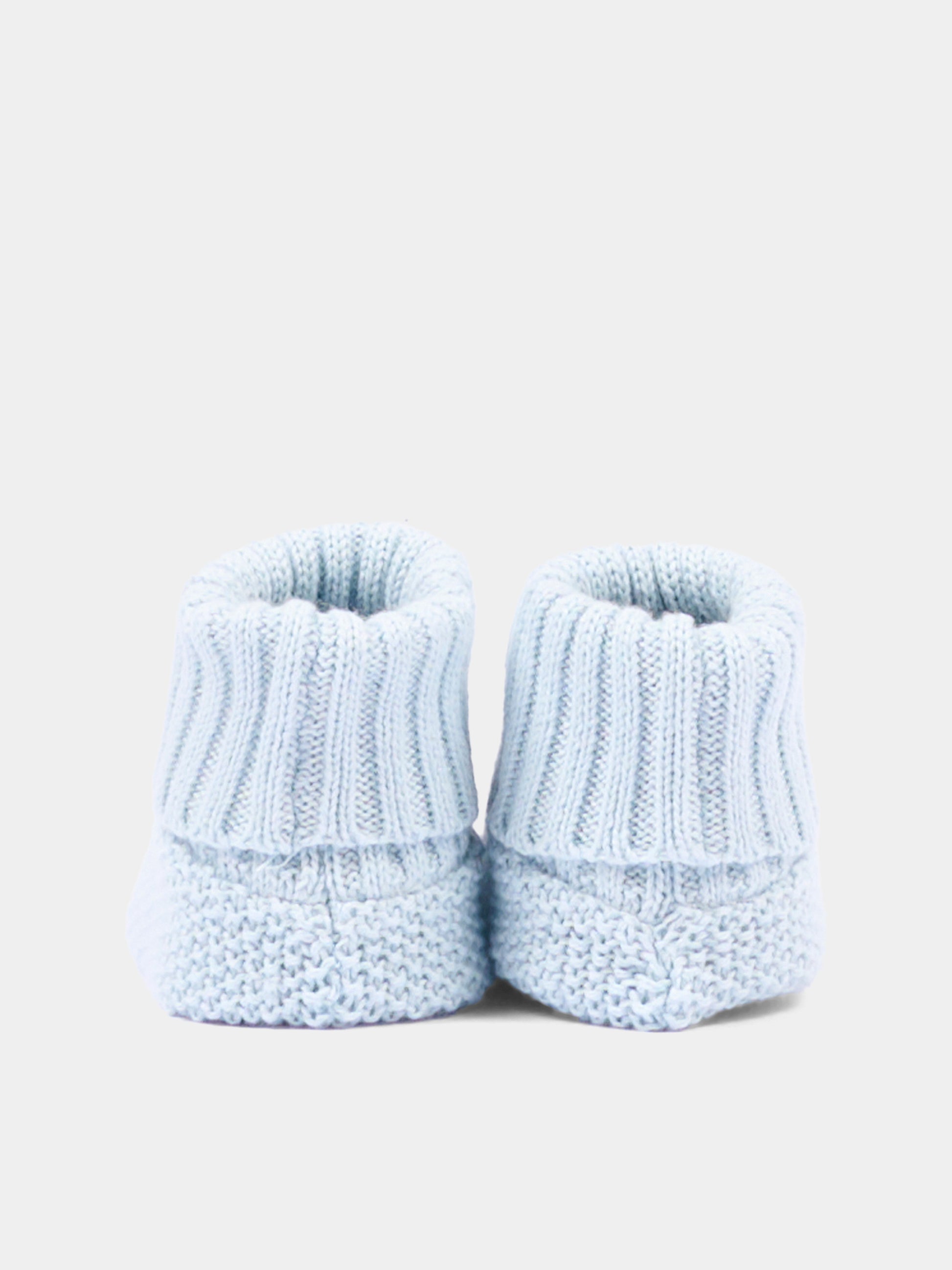 Babbucce azzurre per neonato in maglia,Nanán,E26007A