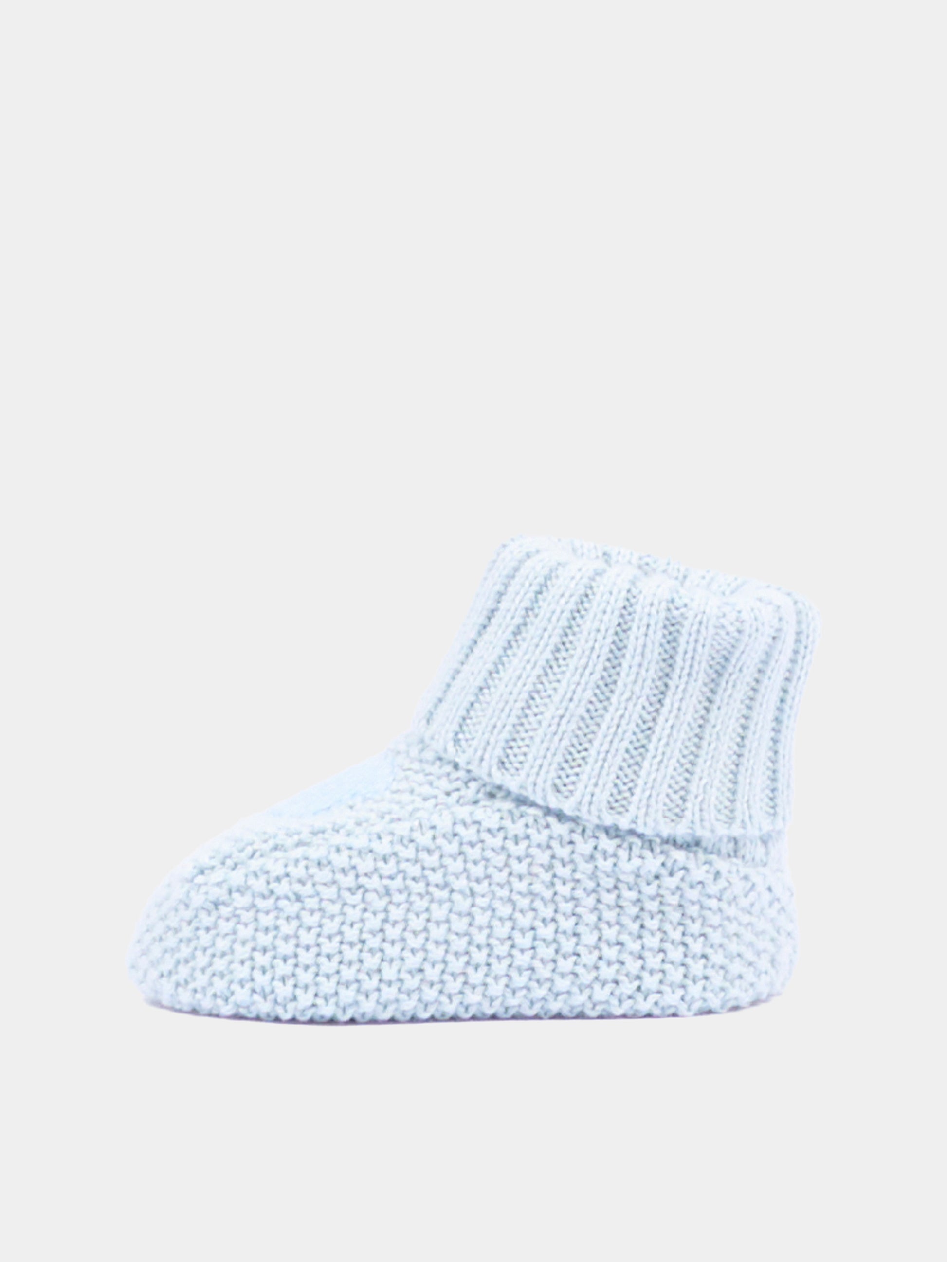 Babbucce azzurre per neonato in maglia,Nanán,E26007A