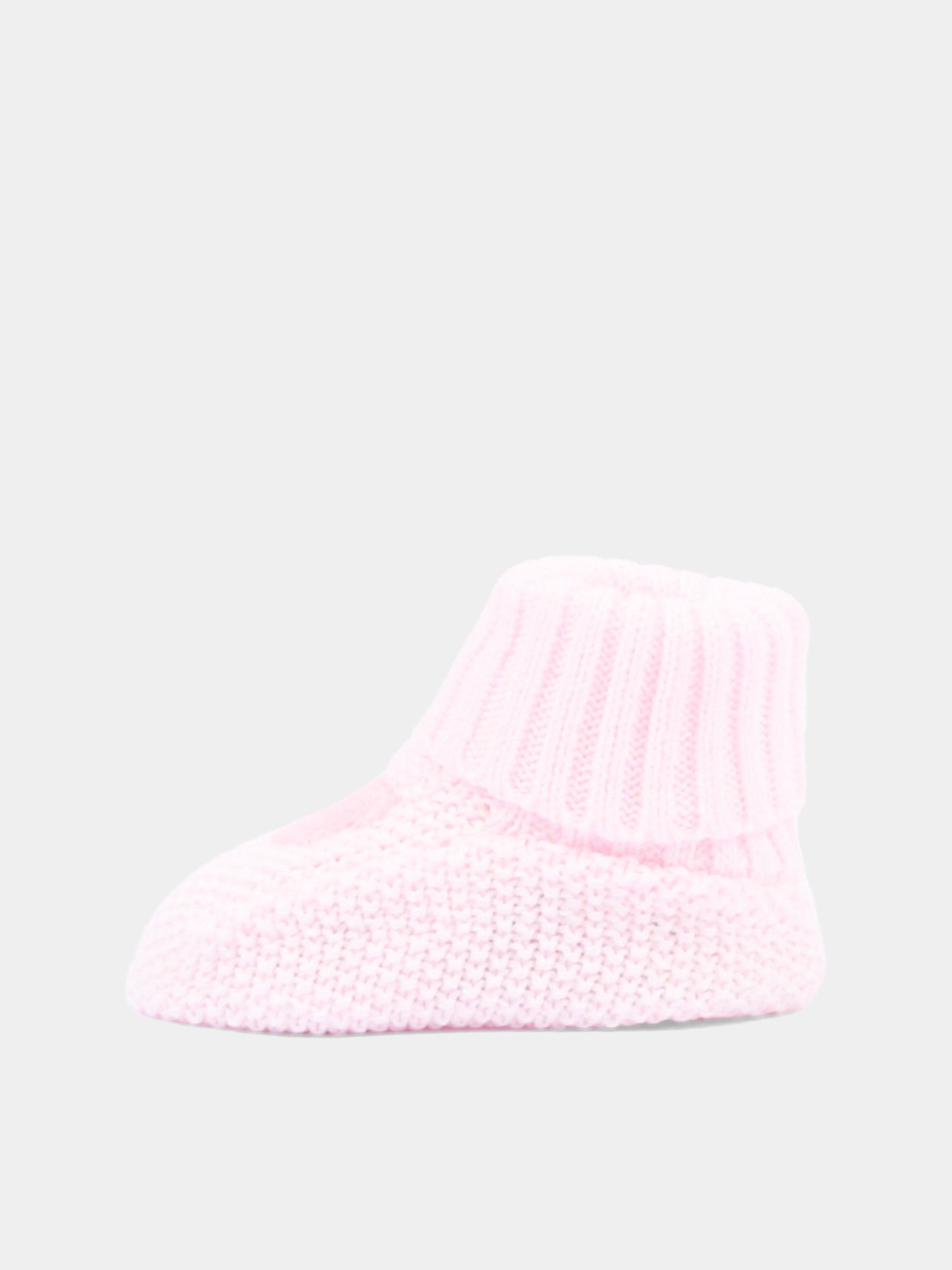 Babbucce rosa per neonata in maglia,Nanán,E26007R