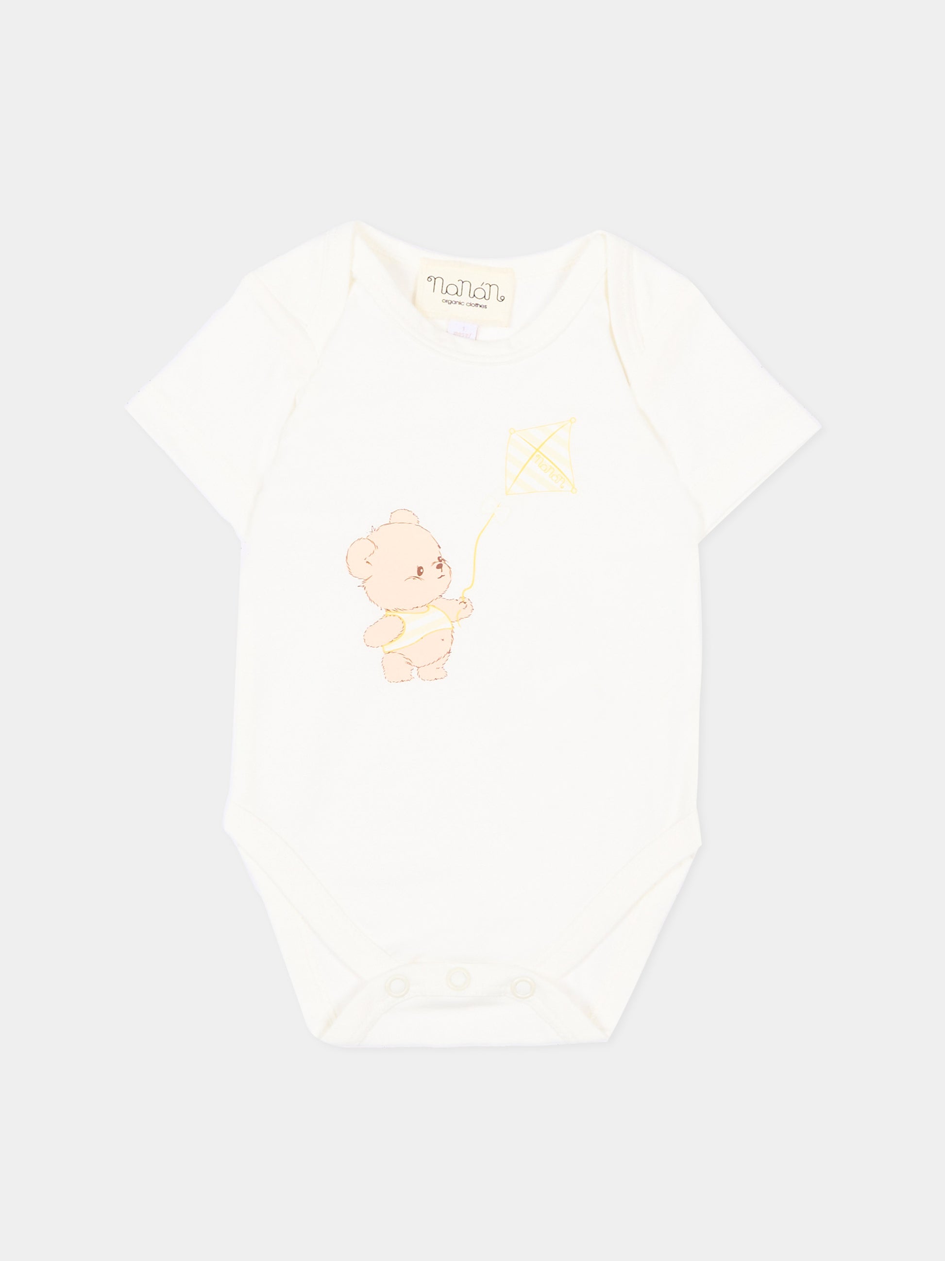 Body avorio per neonati con orsetto,Nanán,E26014OW