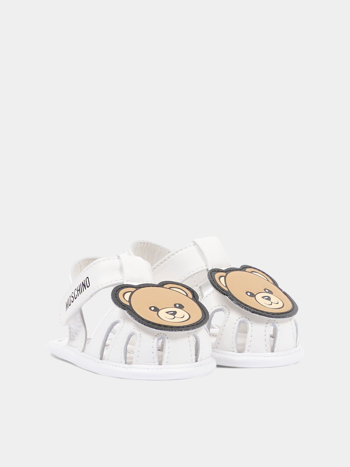 Sandalo bianco per neonata con teddy bear,Moschino Kids,82881 - VAR1
