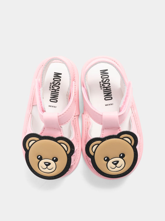 Sandalo rosa per neonata con Teddy Bear,Moschino Kids,82881 - VAR2