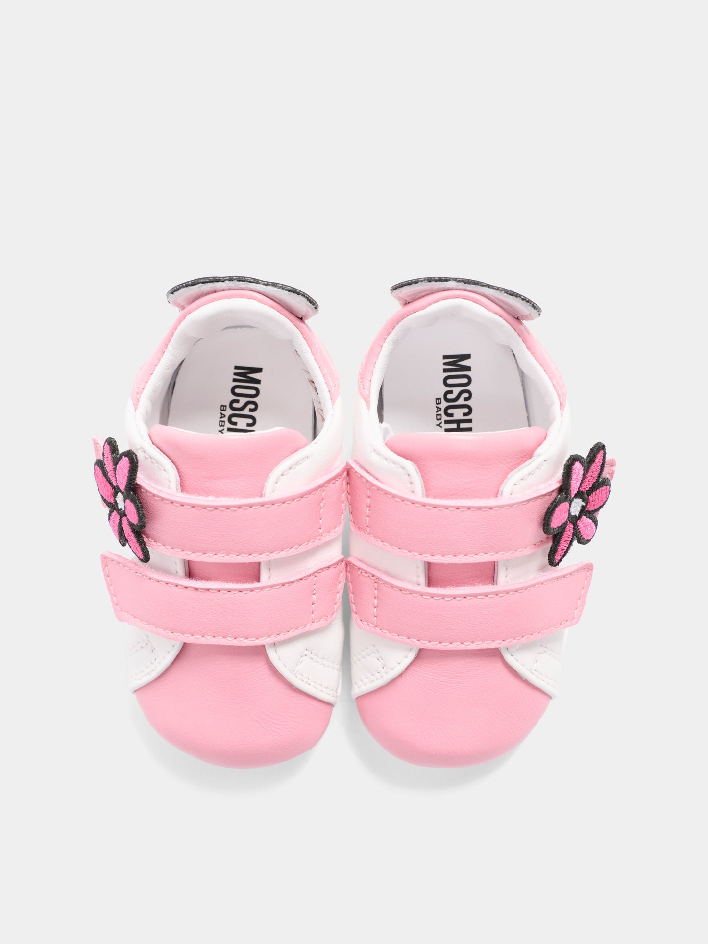 Sneakers basse rosa per neonata con logo,Moschino Kids,82897 - VAR1