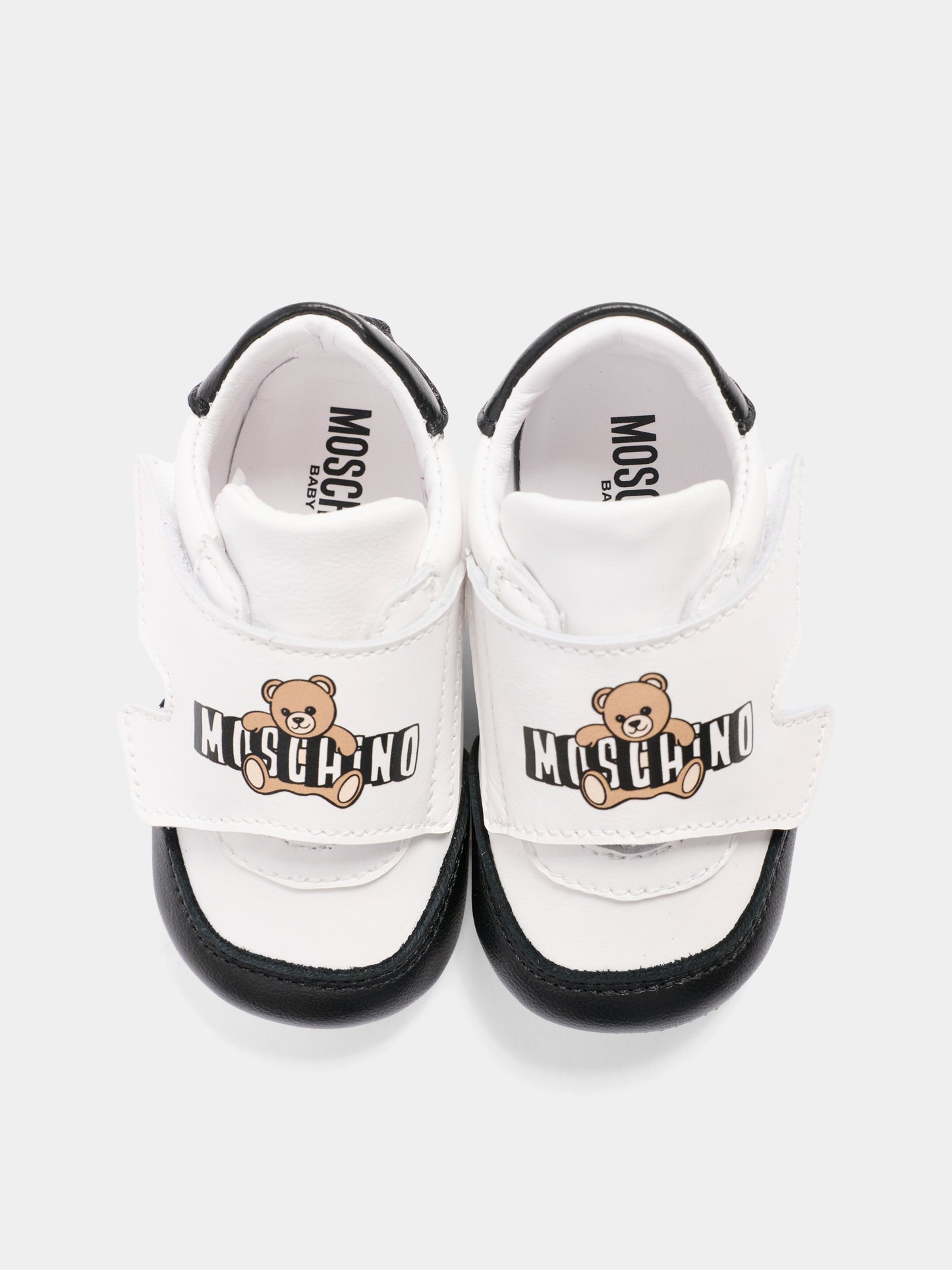 Sneakers basse bianche per neonato,Moschino Kids,82892 - VAR1