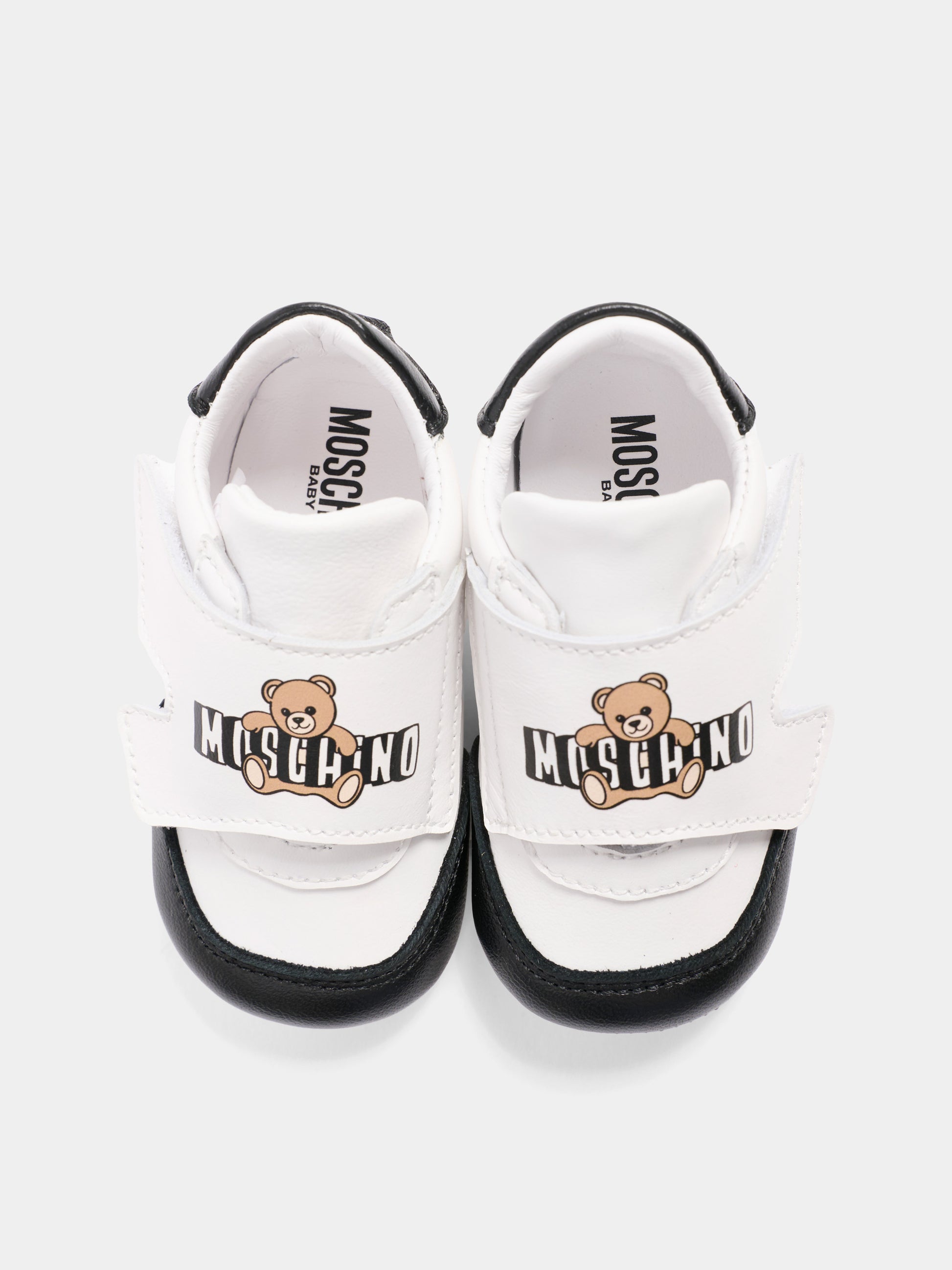 Sneakers basse bianche per neonato,Moschino Kids,82892 - VAR1