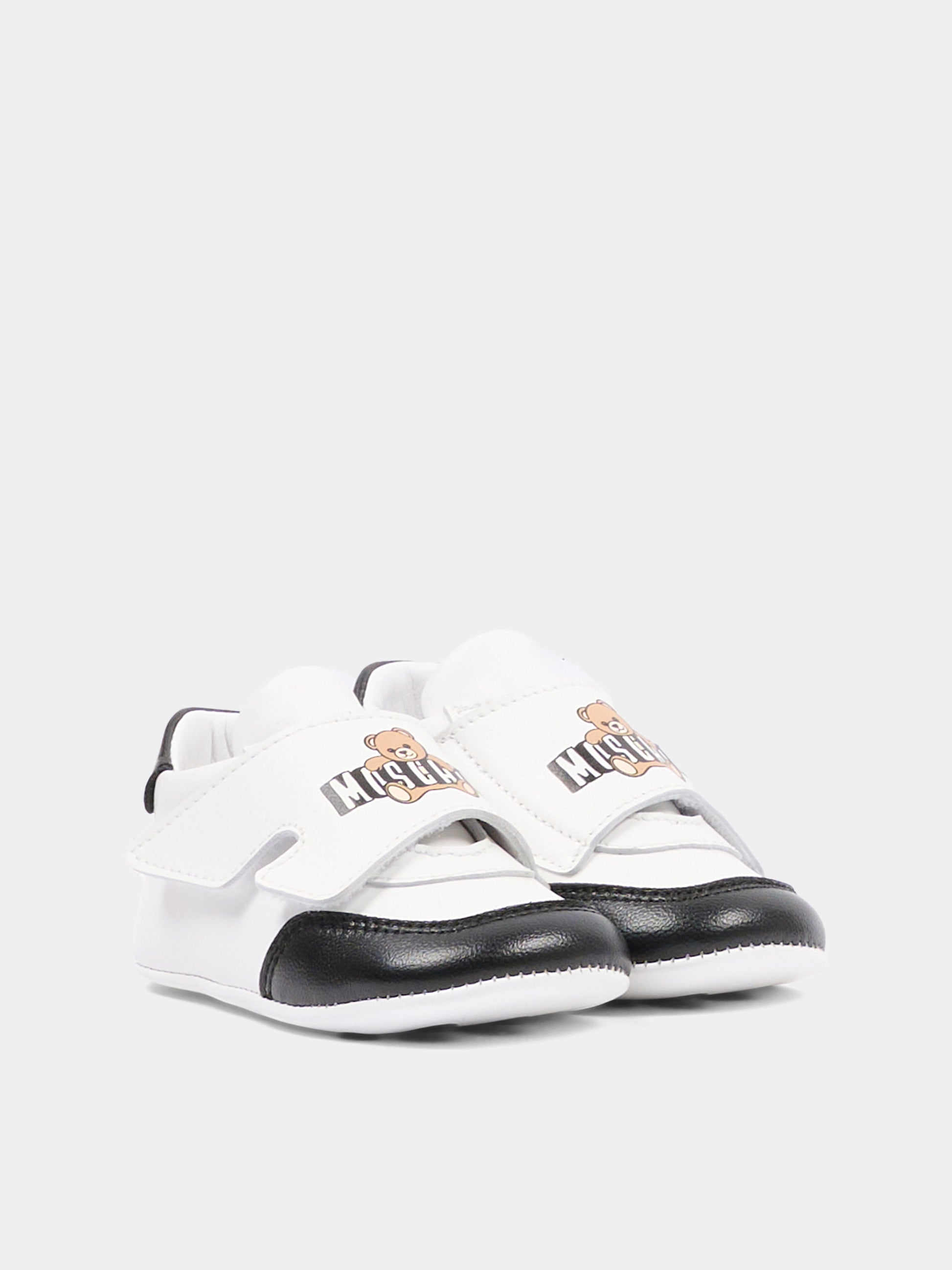 Sneakers basse bianche per neonato,Moschino Kids,82892 - VAR1