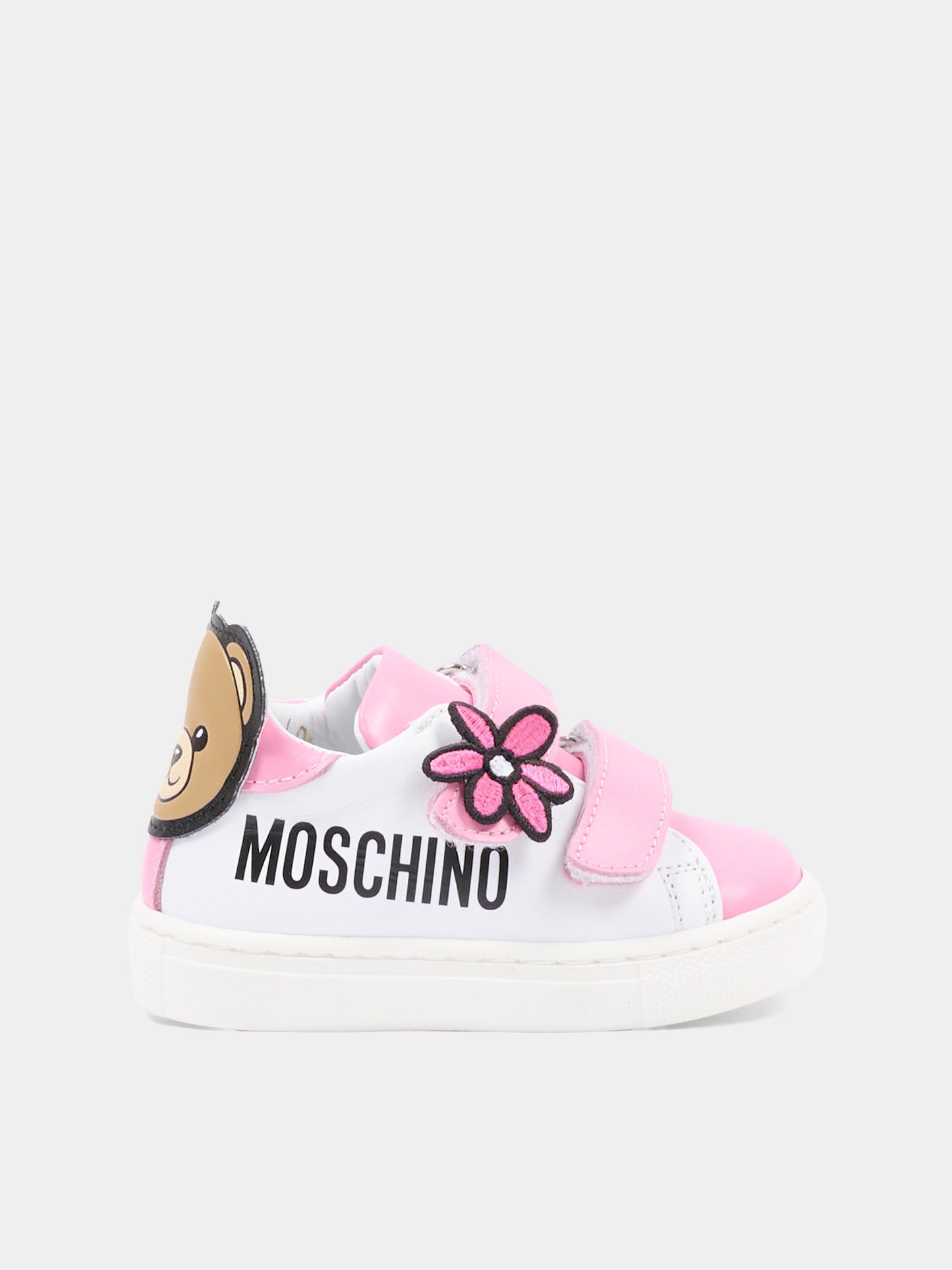 Sneakers basse rosa per bambina con logo,Moschino Kids,82956 - VAR1
