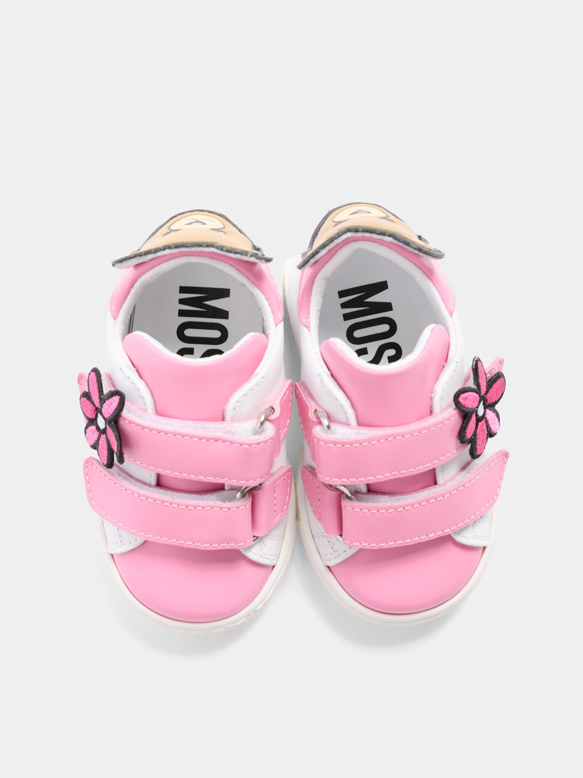 Sneakers basse rosa per bambina con logo,Moschino Kids,82956 - VAR1