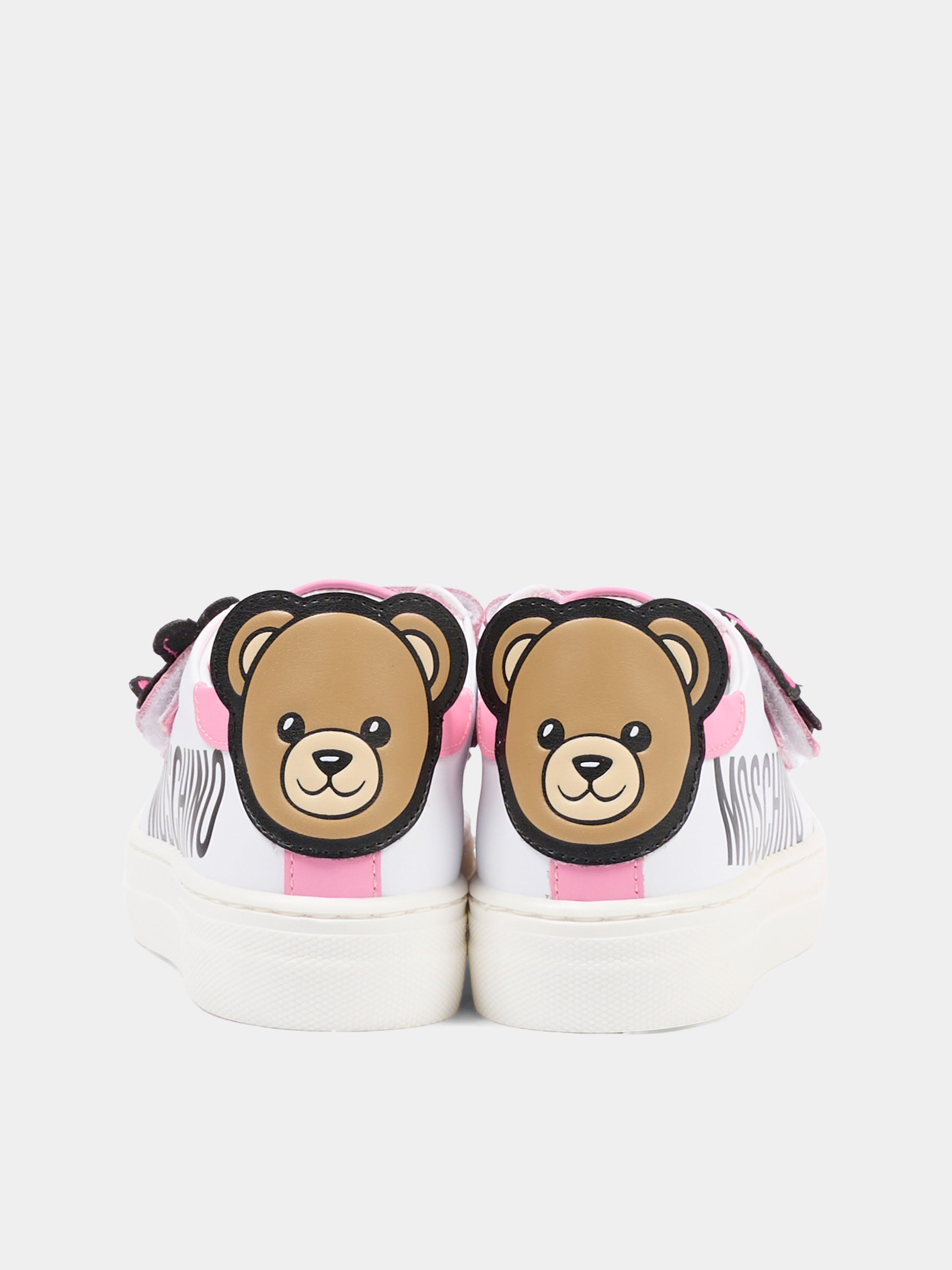 Sneakers rosa per bambina con logo,Moschino Kids,83070 - VAR1