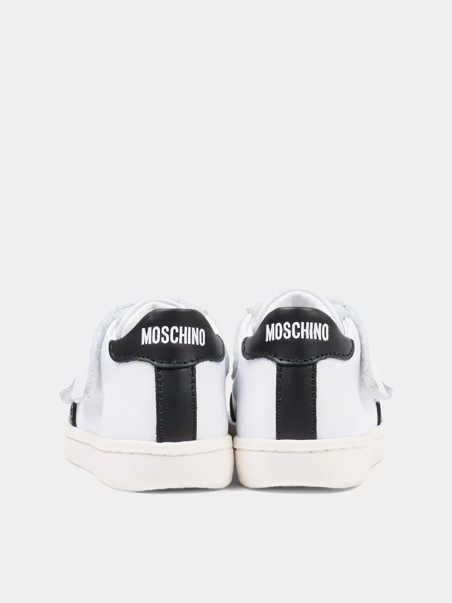 Sneakers basse bianche per bambino con logo,Moschino Kids,82943 - VAR2