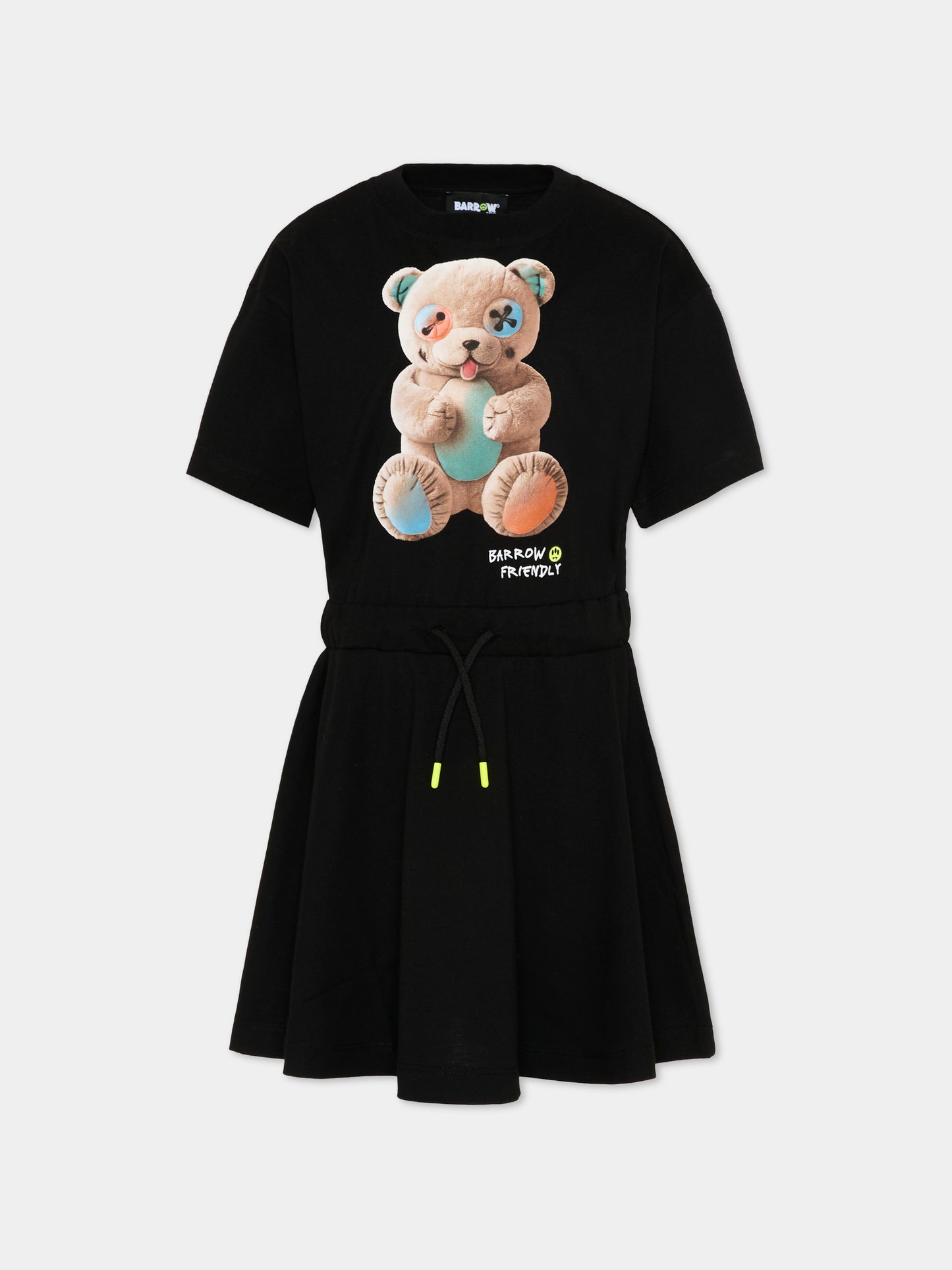 Vestito nero per bambina con orsetto,Barrow,S6BKJGDR024 110