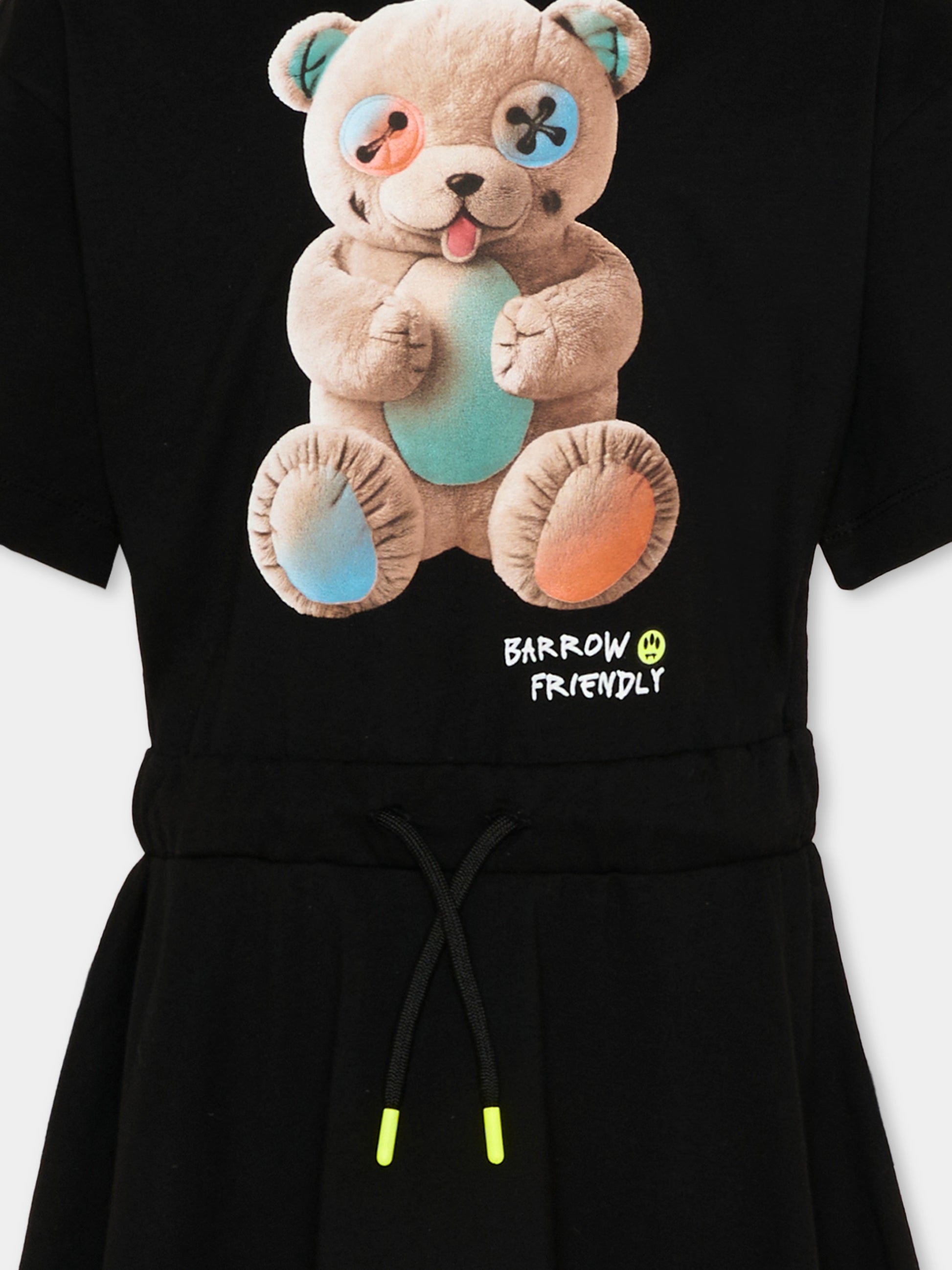 Vestito nero per bambina con orsetto,Barrow,S6BKJGDR024 110