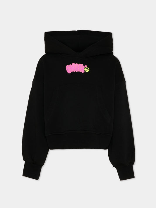 Felpa nera Barrow per bambina con logo,Barrow,S6BKJGHS004 110