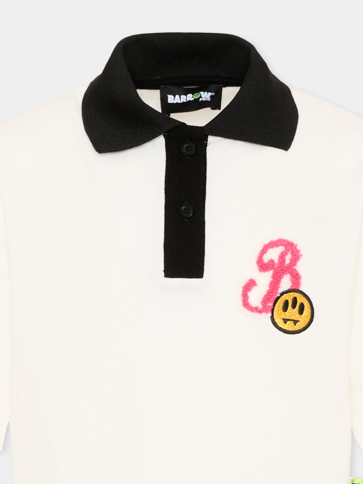 Polo bianca per bambina con logo,Barrow,S6BKJGPO180 002