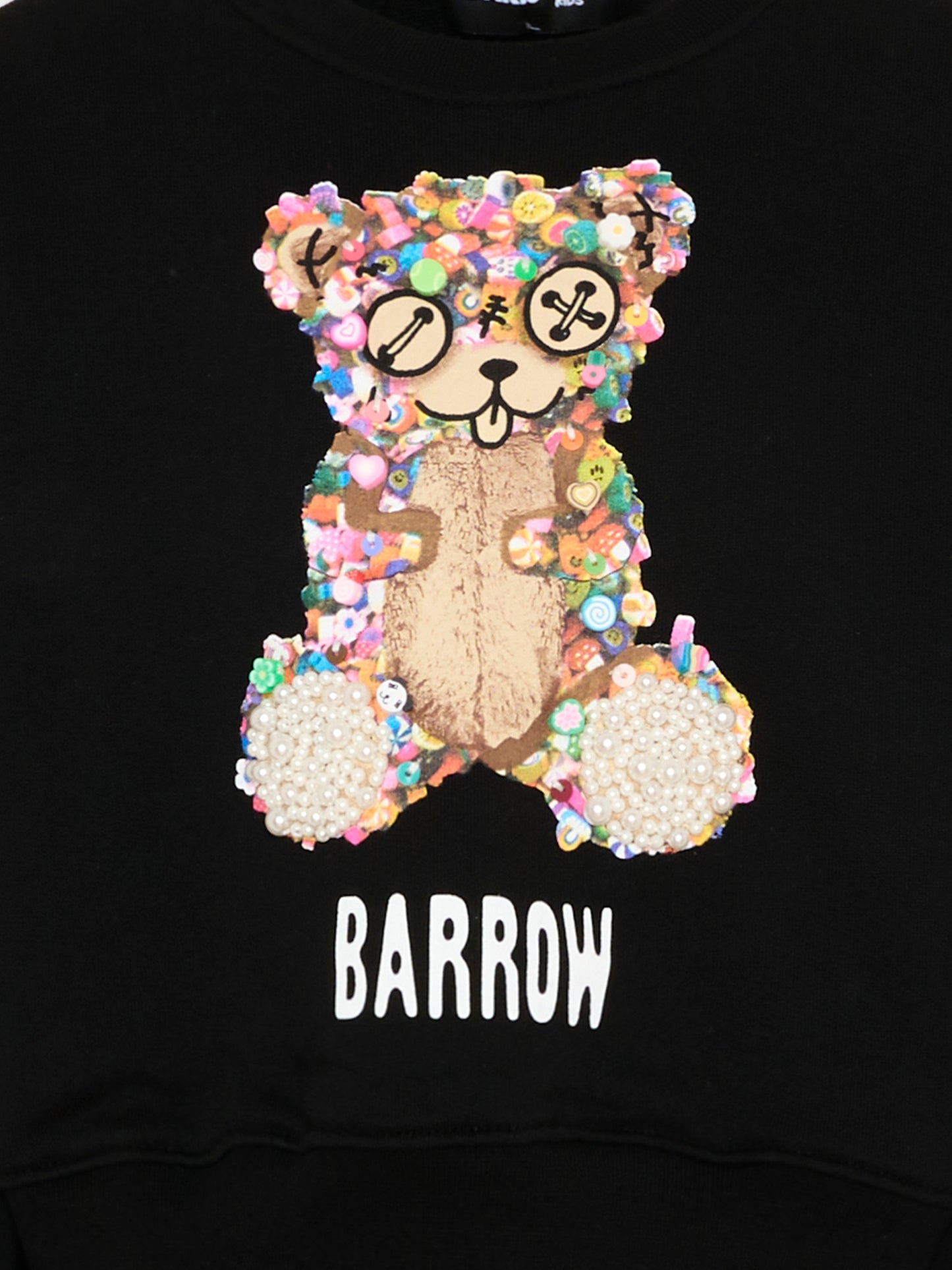 Felpa nera per bambina con orsetto,Barrow,S6BKJGSW123 110