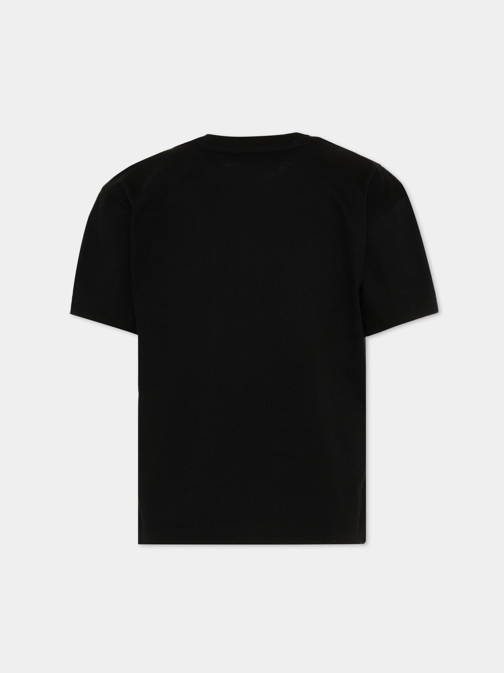 T-Shirt nera per bambina con logo,Barrow,S6BKJGTH063 110