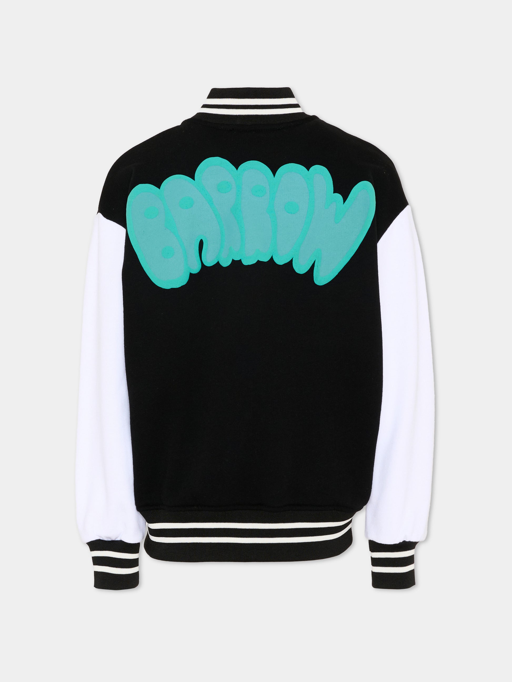 Bomber nero per bambini con logo fluo,Barrow,S6BKJUBO102 110