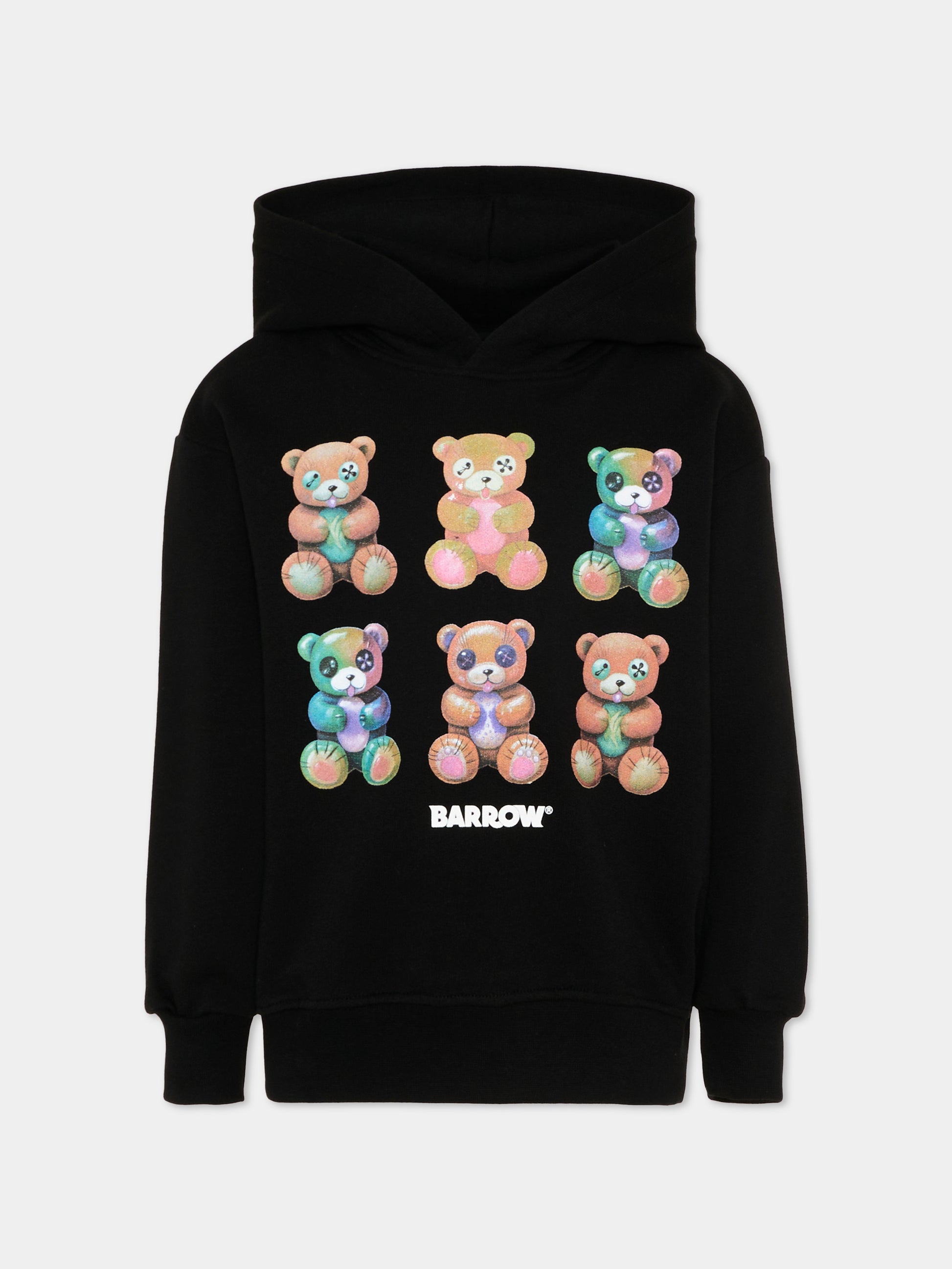 Felpa nera Barrow per bambini con orsetti,Barrow,S6BKJUHS080 110