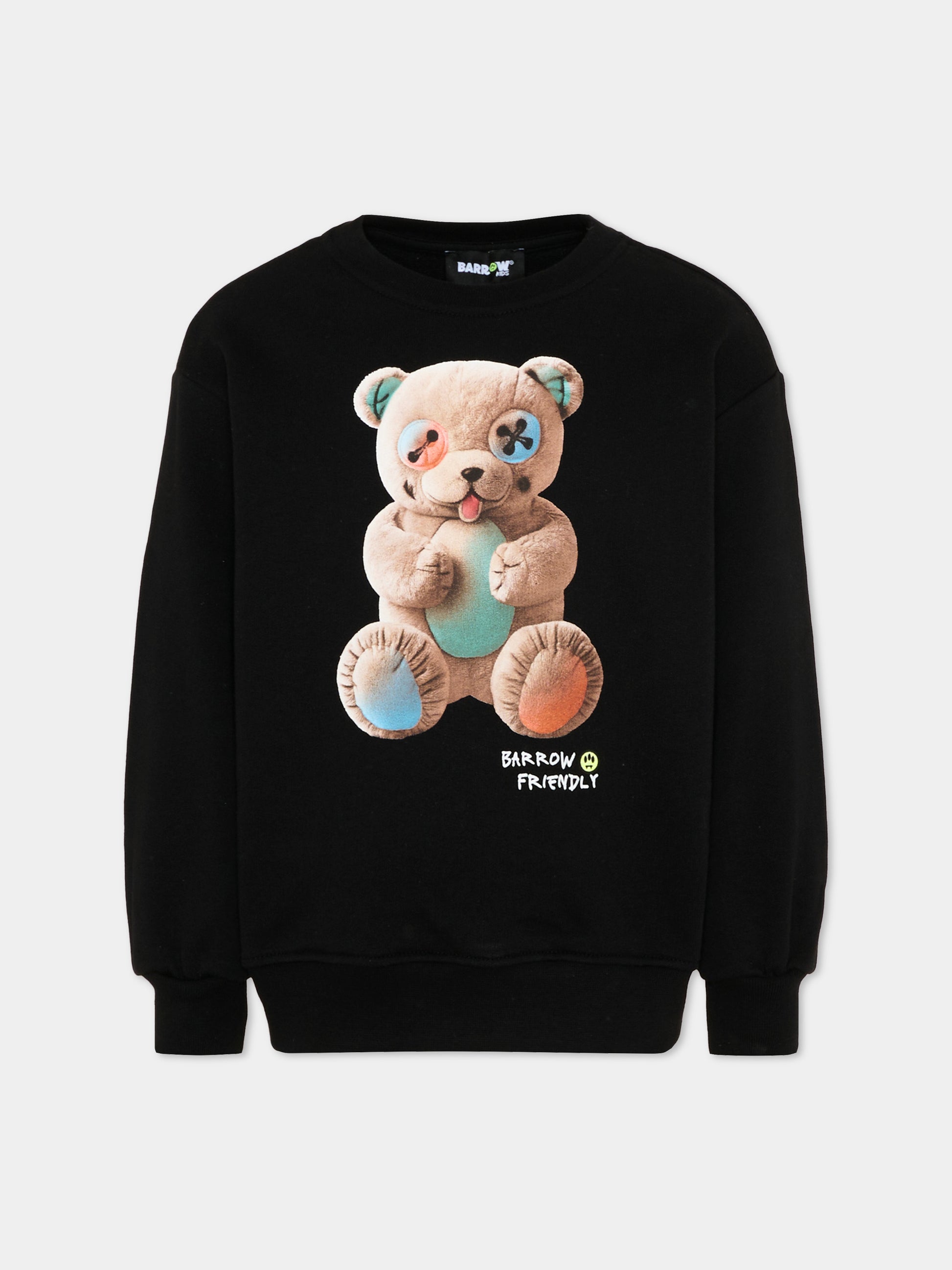 Felpa nera per bambini con orsetto,Barrow,S6BKJUSW005 110