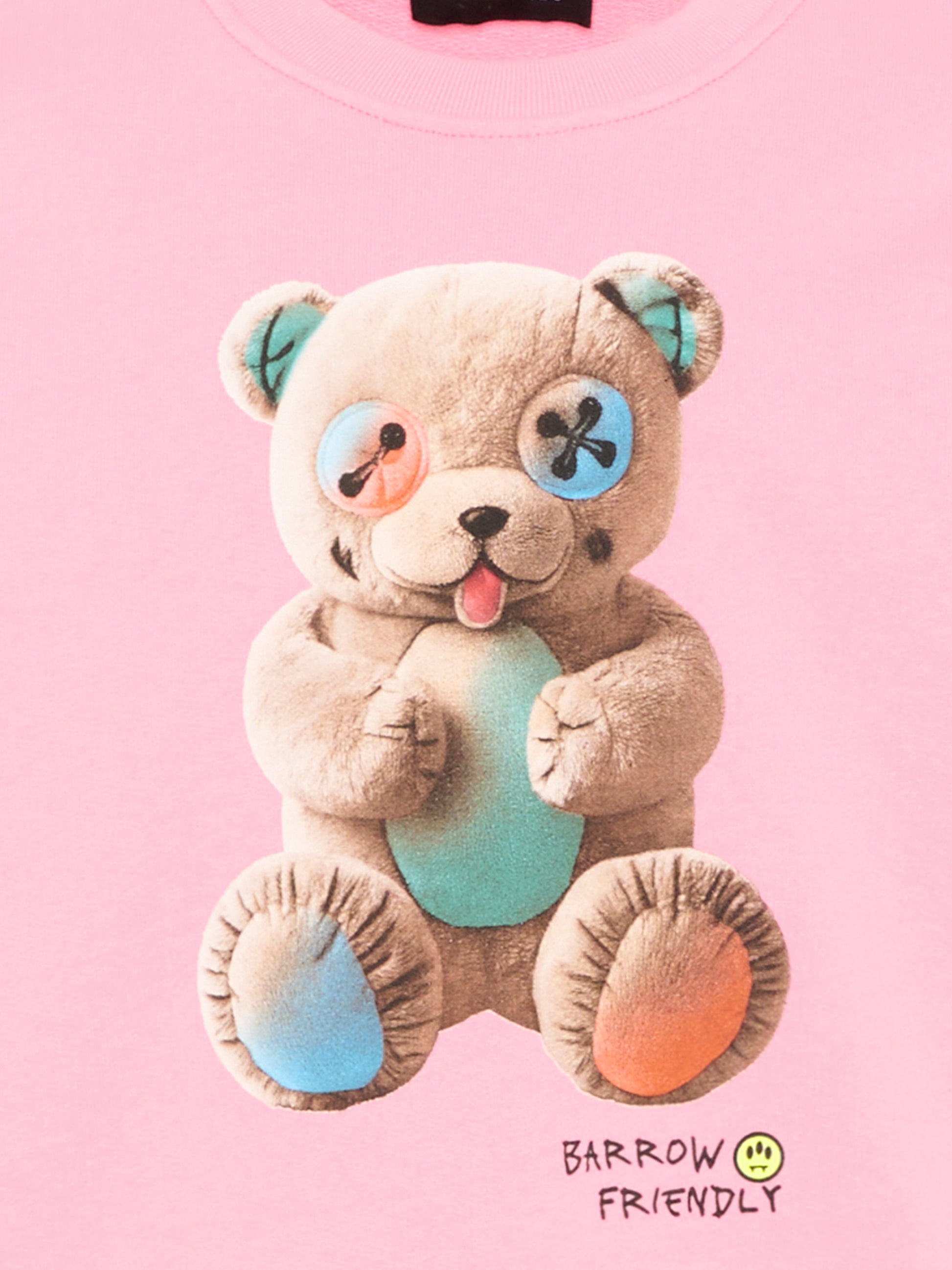 Felpa rosa per bambina con orsetto,Barrow,S6BKJUSW005 BW311