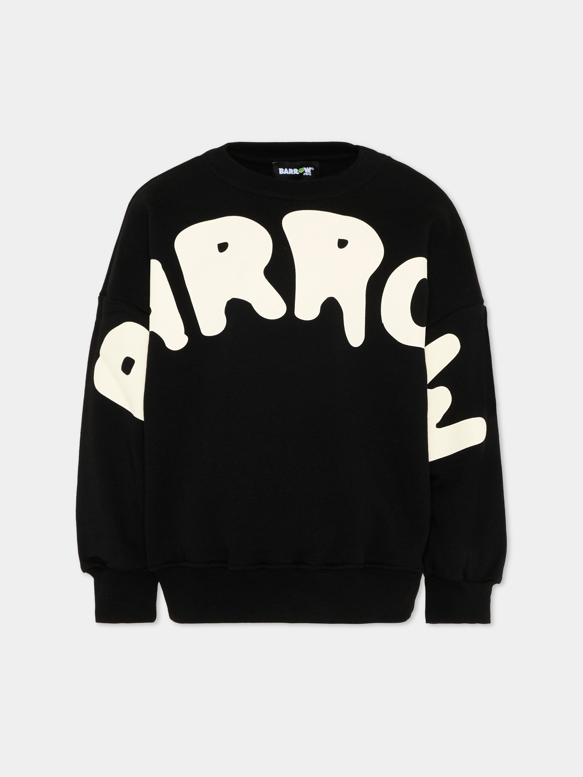 Felpa nera per bambini con logo,Barrow,S6BKJUSW016 110