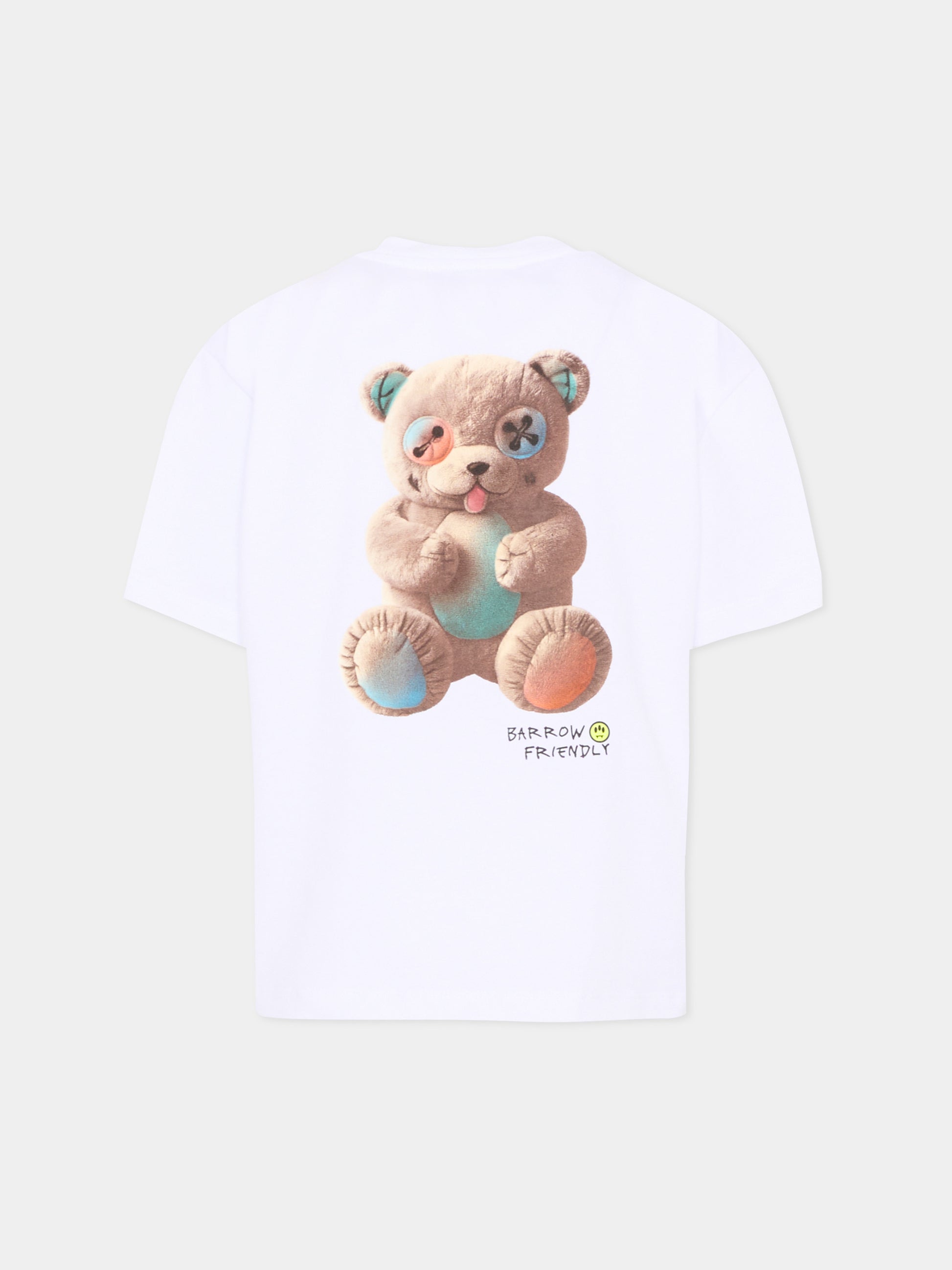 T-Shirt bianca per bambini con orsetto,Barrow,S6BKJUTH003 002